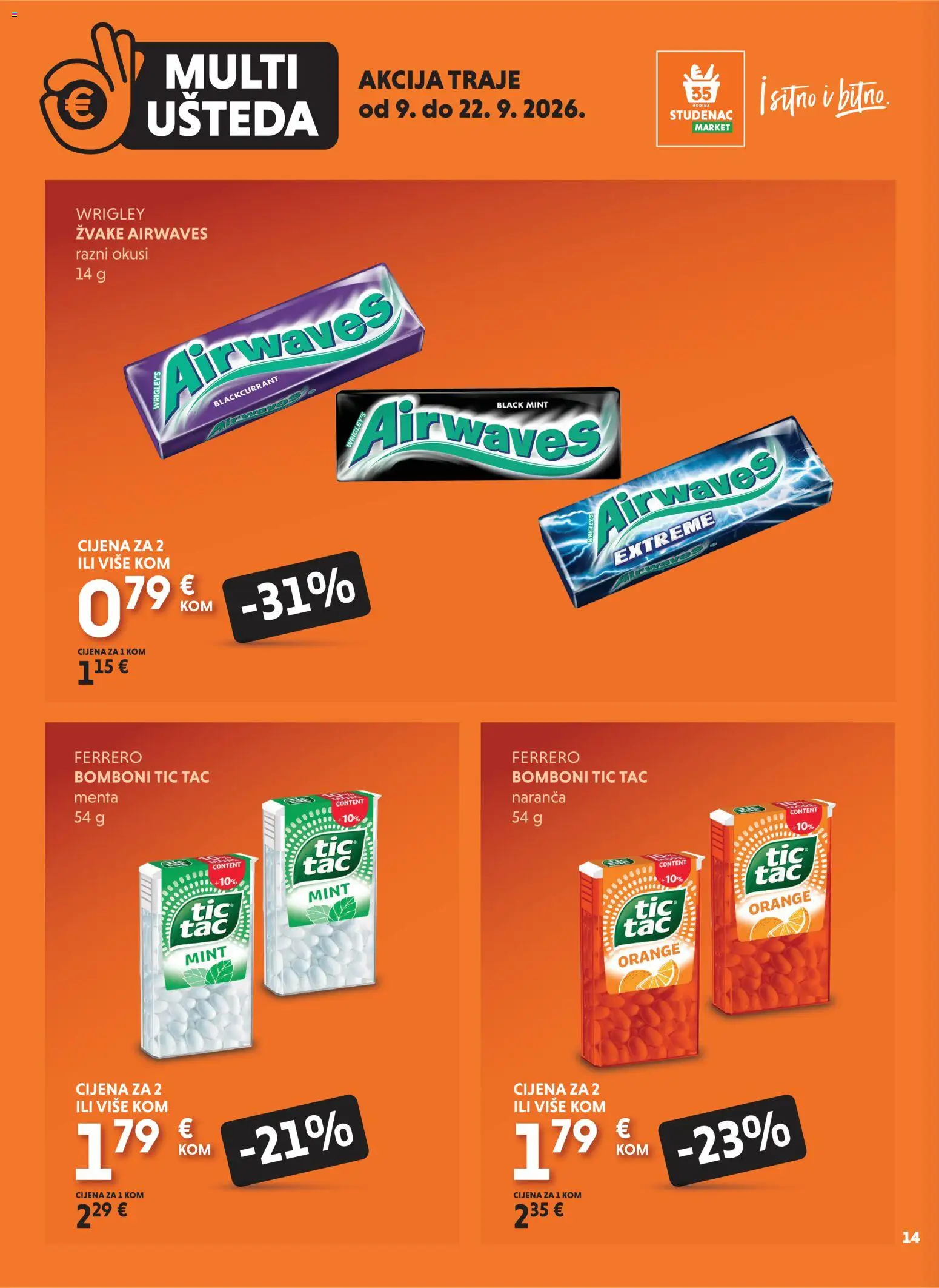Studenac katalog | vrijedi od 09.09.2026 | Stranica: 14 | Proizvodi: Bomboni