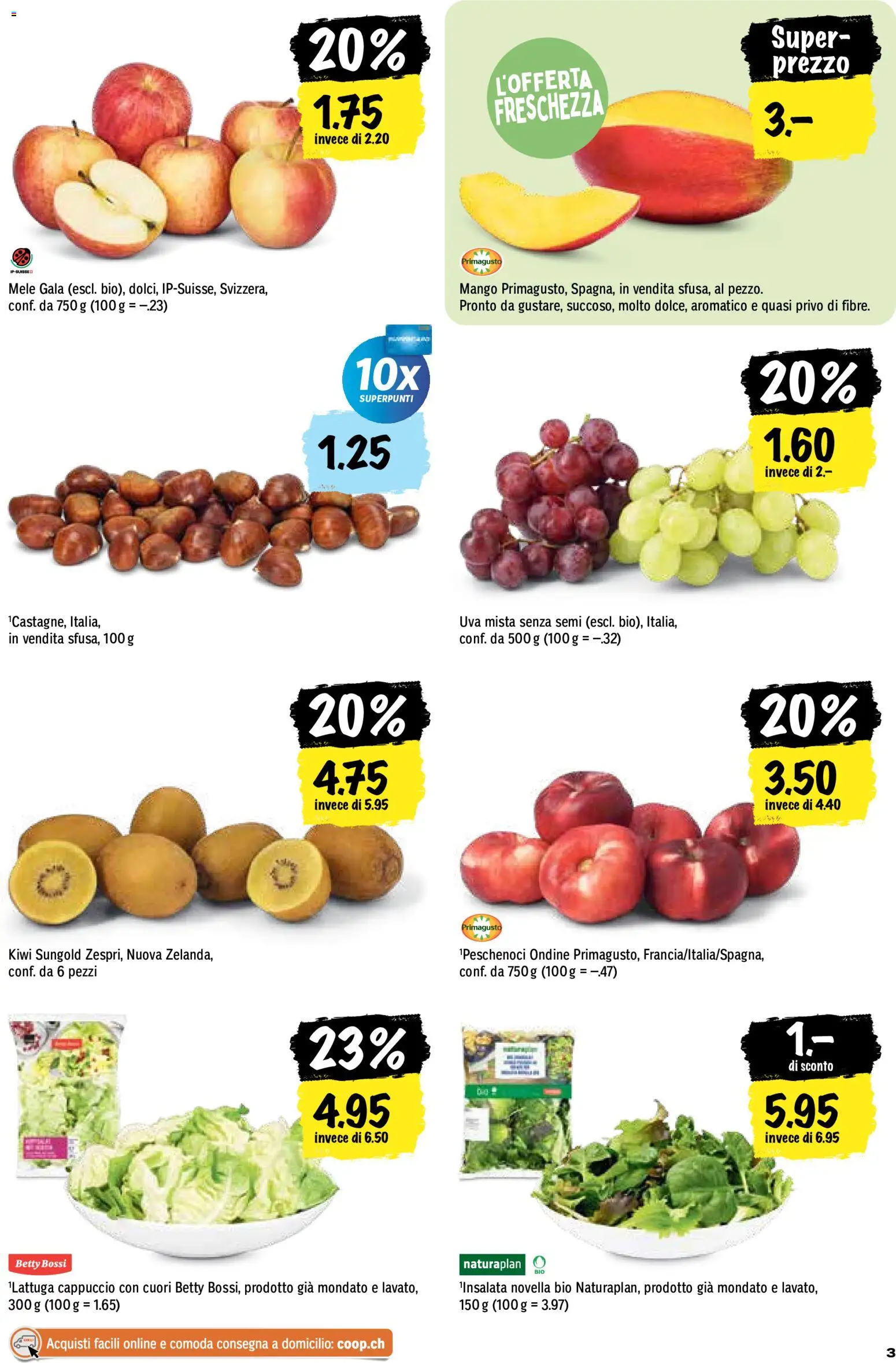 Coop aktionen IT – gültig ab 10.09.2026 | Seite: 3 | Produkte: Kiwi, Mango