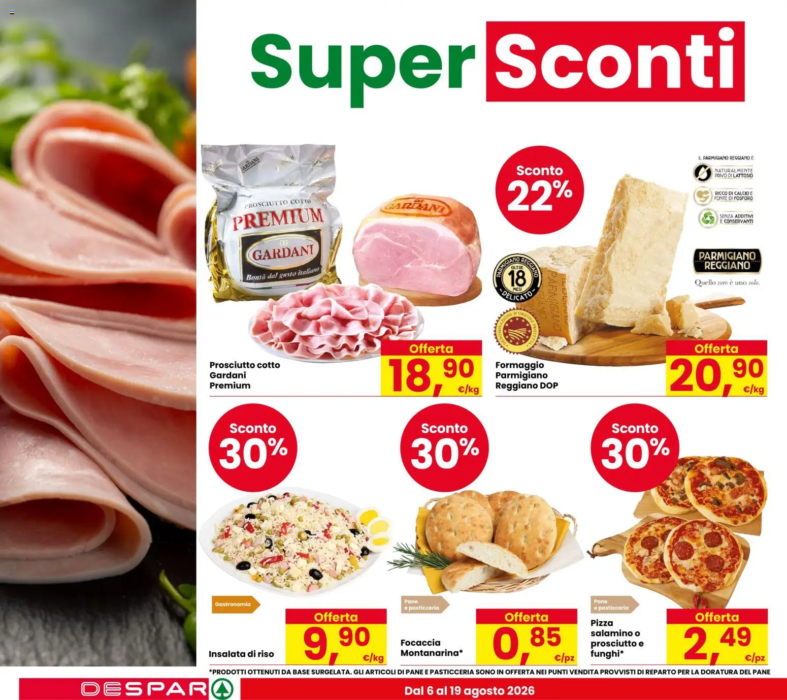 Volantino Eurospar del 06/08/2026 | Pagina: 4 | Prodotti: Pane, Pizza, Riso, Parmigiano reggiano
