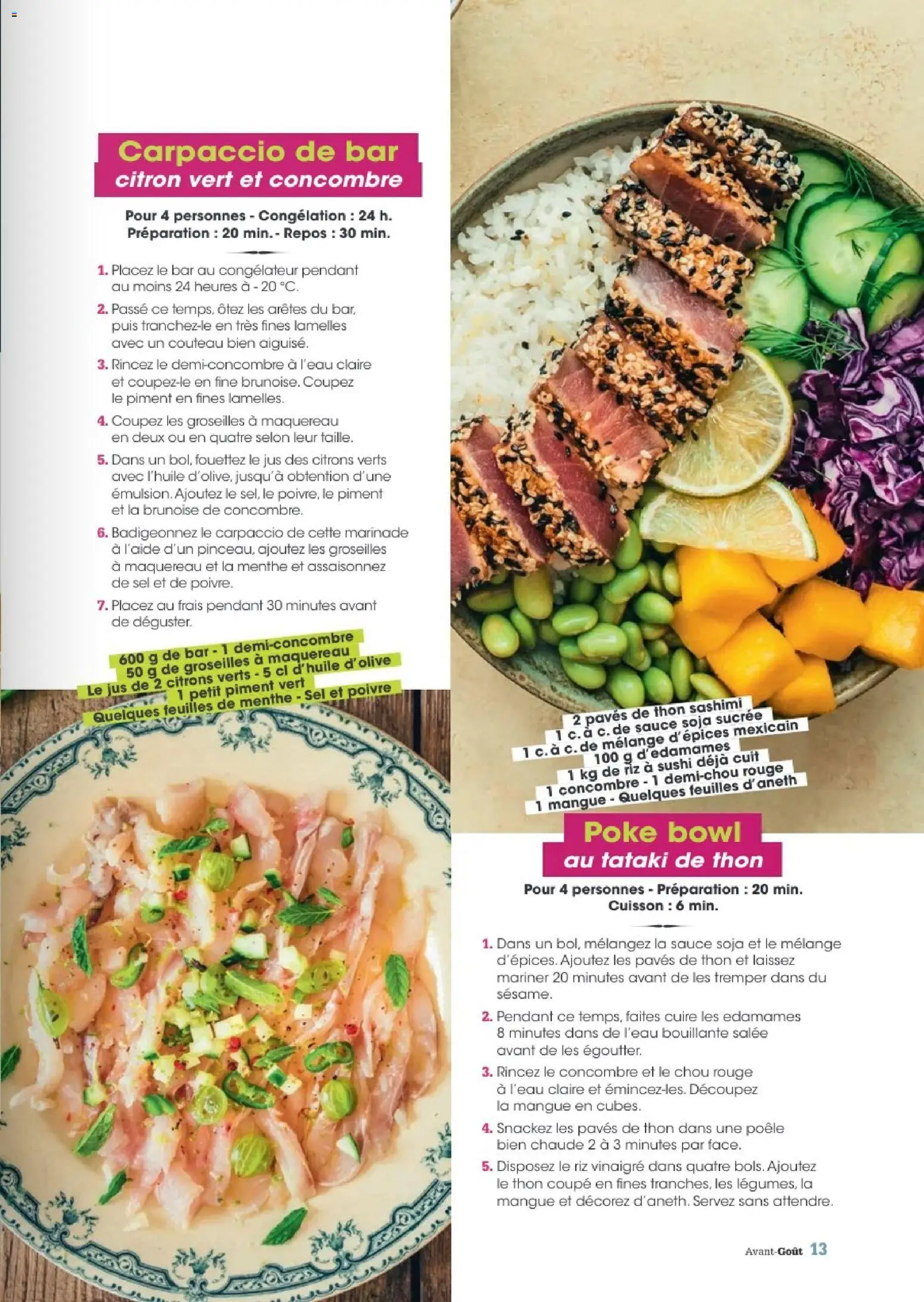 {H1} | Page: 13 | Produits: Concombre, Menthe, Chou, Riz