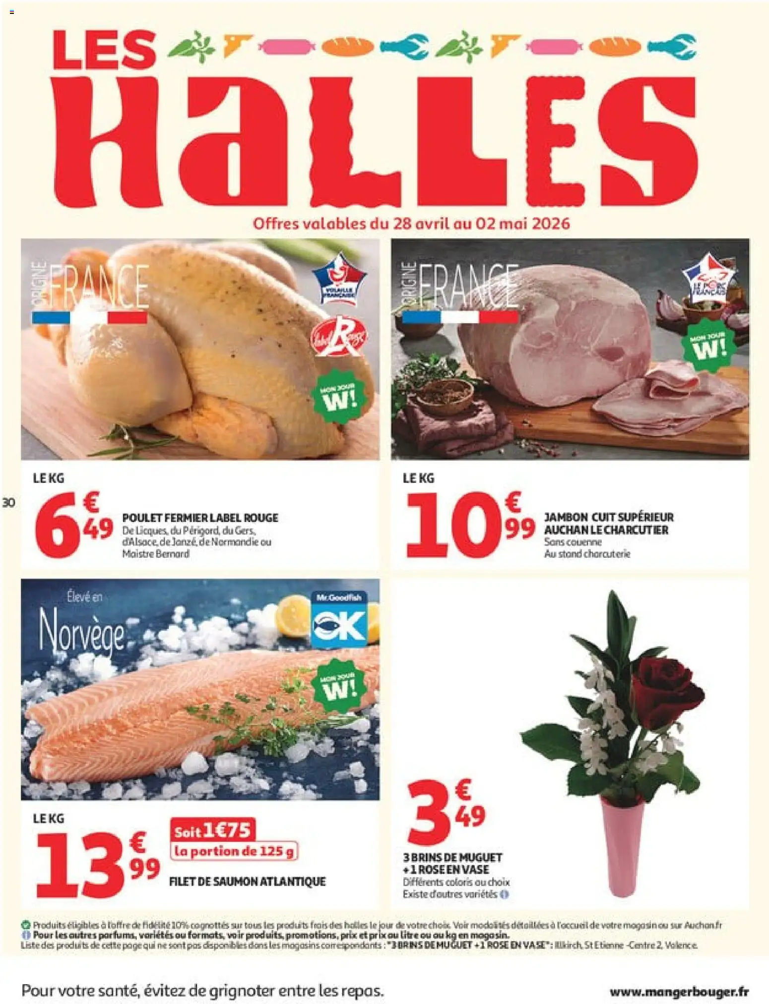 {H1} | Page: 30 | Produits: Volaille, Filet de saumon, Vase, Jambon