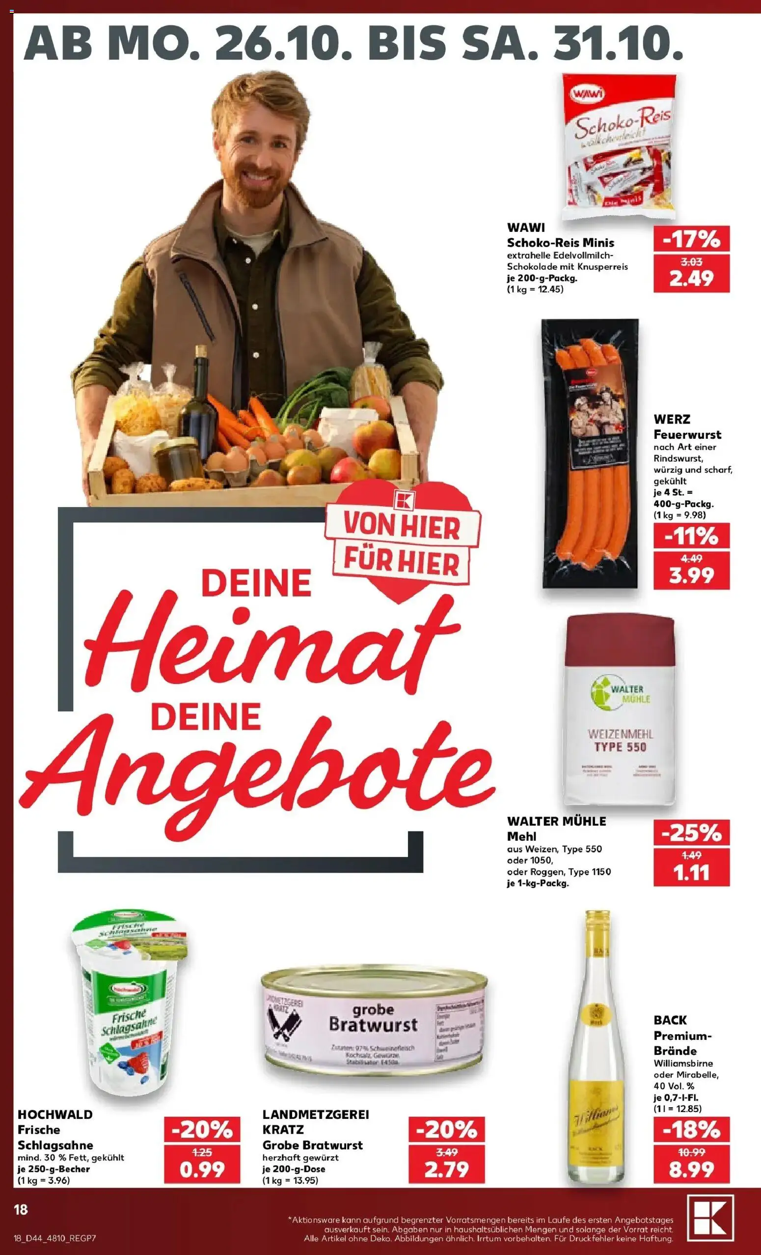 Prospekt Kaufland ab 26.10.2026 » Angebote Online zum Blättern | Seite: 22 | Produkte: Mühle, Mehl, Schokolade, Weizenmehl
