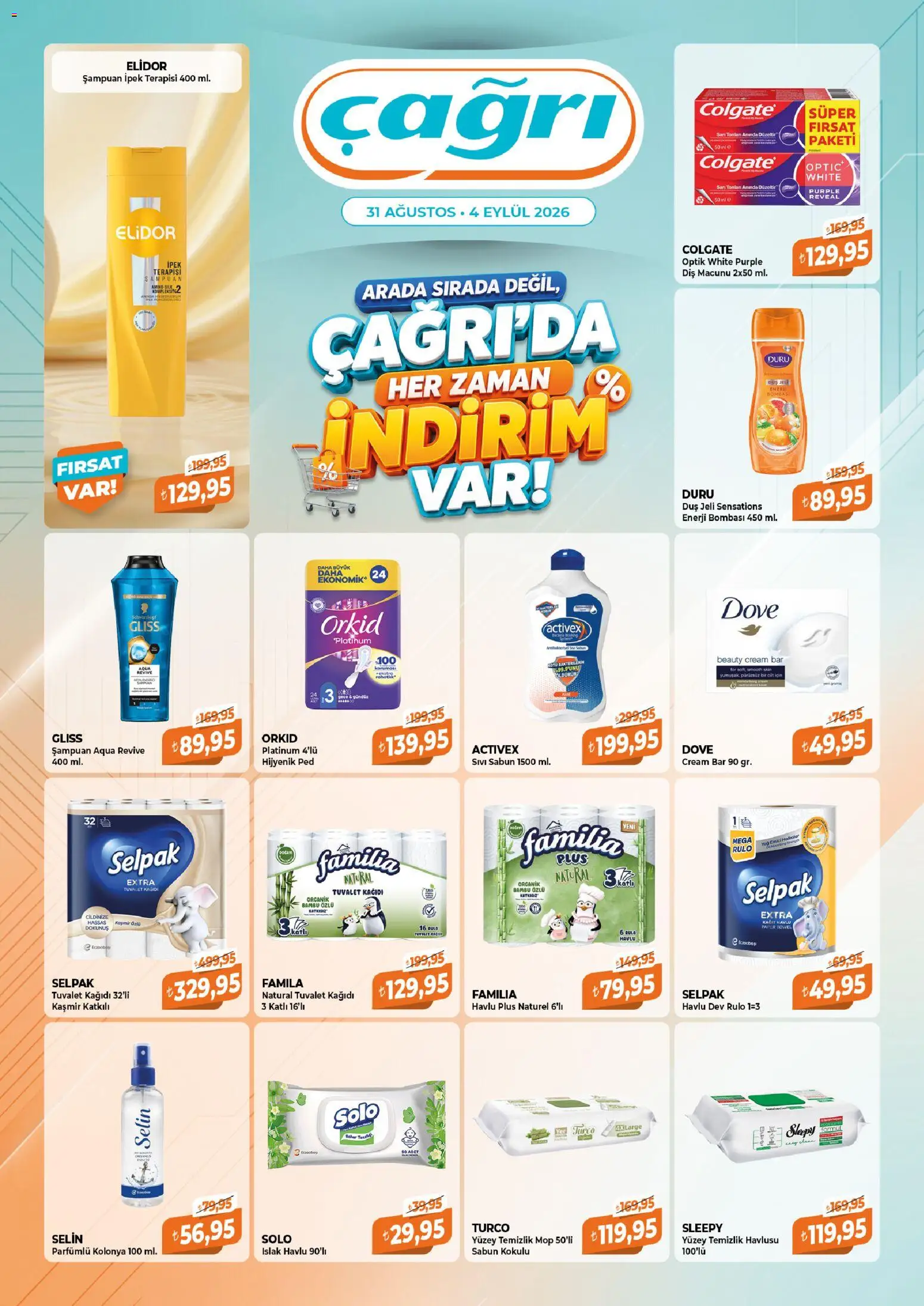 Çağrı Market Katalog - 31 Ağustos 2026 tarihinden itibaren geçerlidir | Sayfa: 5 | Ürünler: Tuvalet, Duş, Şampuan, Duş jeli
