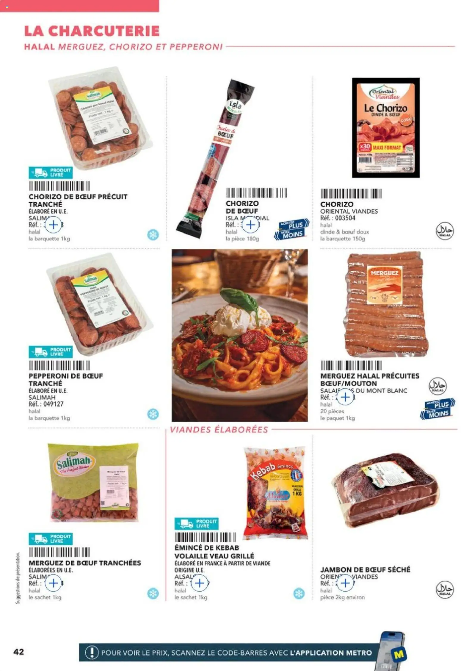 {H1} | Page: 42 | Produits: Merguez halal, Jambon, Viande, Livre