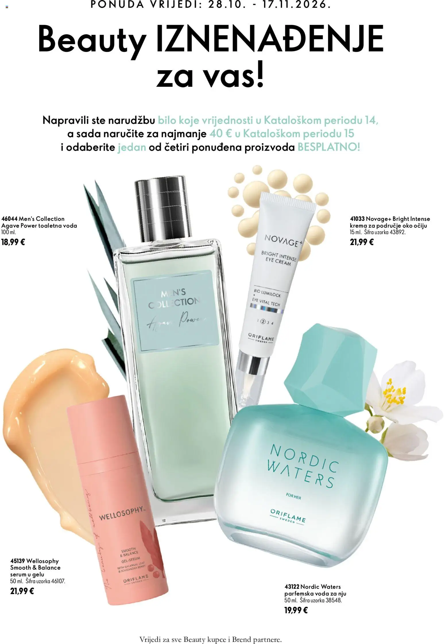 Oriflame katalog | vrijedi od 28.10.2026 | Stranica: 5 | Proizvodi: Krema, Voda