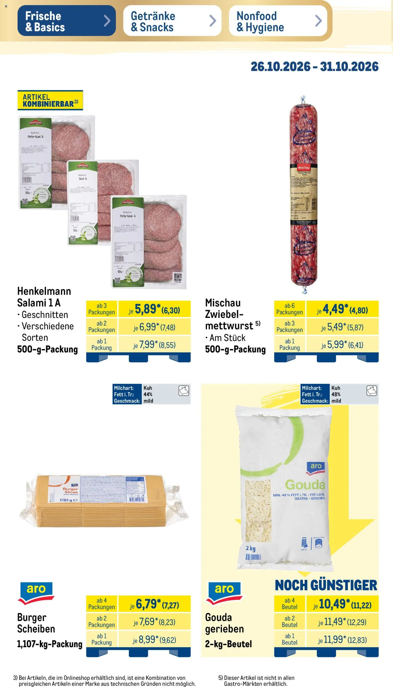 Metro NonFood-Angebote – gültig ab 26.10.2026 | Seite: 42 | Produkte: Schlagsahne, Rapsöl, Milram, Sahne