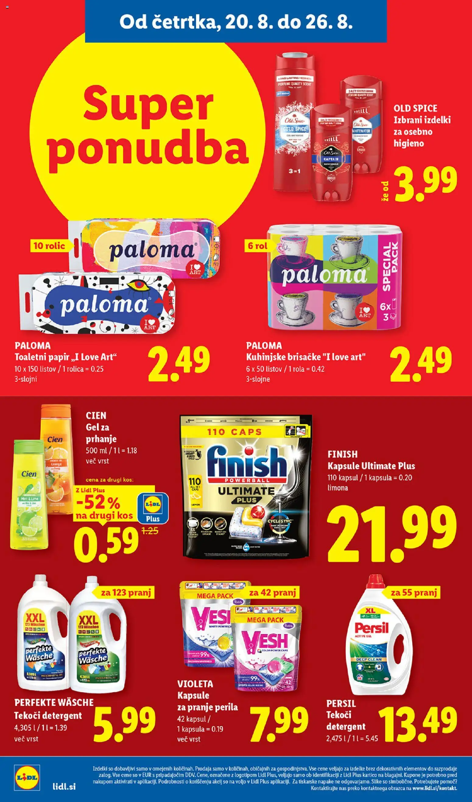 Novi Lidl katalog ponudbe – veljaven od 20.08.2026 | Stran: 22 | Izdelki: Gel za prhanje, Kapsule za pranje perila, Kos, Detergent