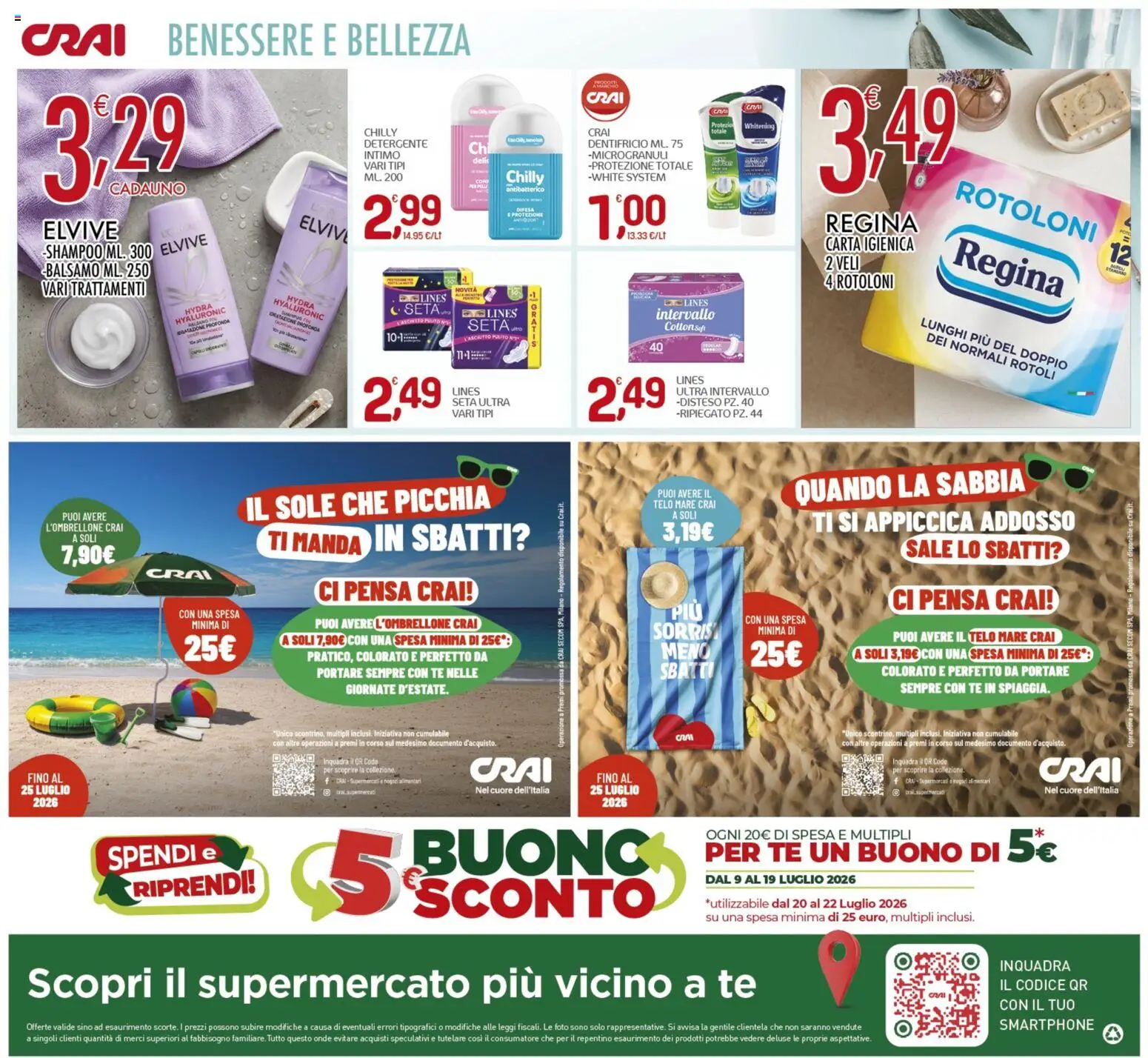 Volantino CRAI del 09/07/2026 | Pagina: 16 | Prodotti: Shampoo, Dentifricio, Tè, Intimo