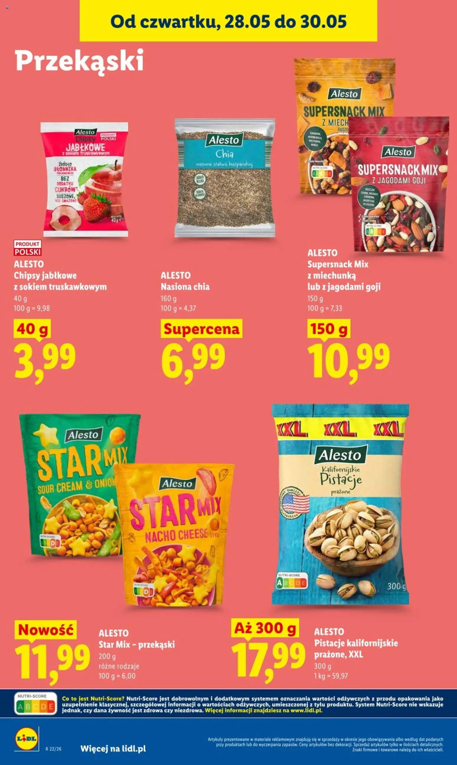 Lidl gazetka od 28.05.2026 | Strona: 72 | Produkty: Chipsy, Miechunka, Nasiona, Chipsy jabłkowe
