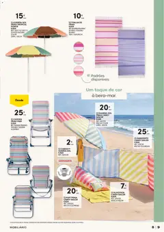 Pré-visualização Continente - Férias de Verão  Abre espaço para a distração válido de 23/06/2026 | Página: 9 | Produtos: Guarda sol, Almofada, Cadeira, Cabide