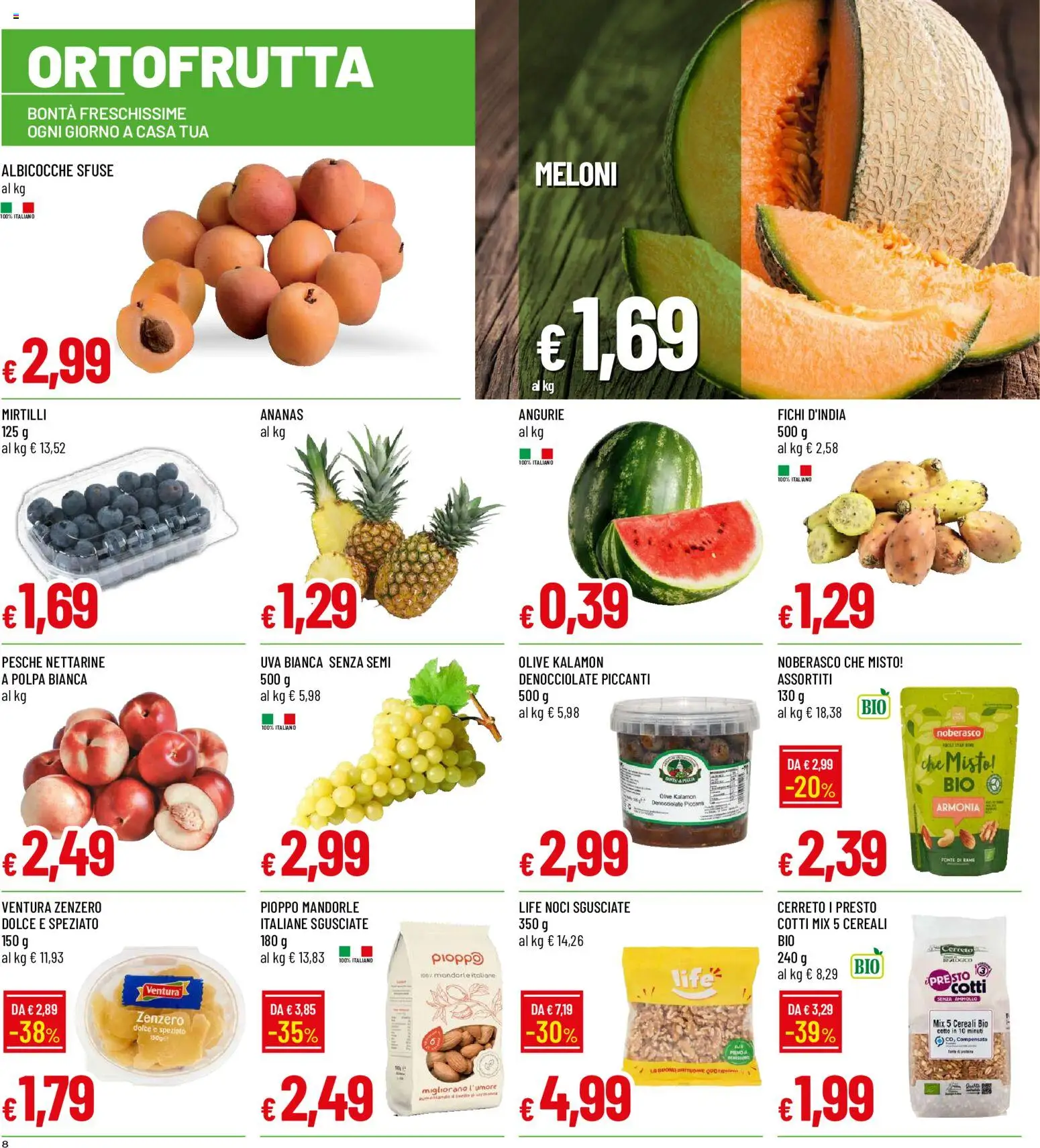Volantino Galassia del 06/08/2026 | Pagina: 8 | Prodotti: Cereali, Mirtilli, Rame, Pesche