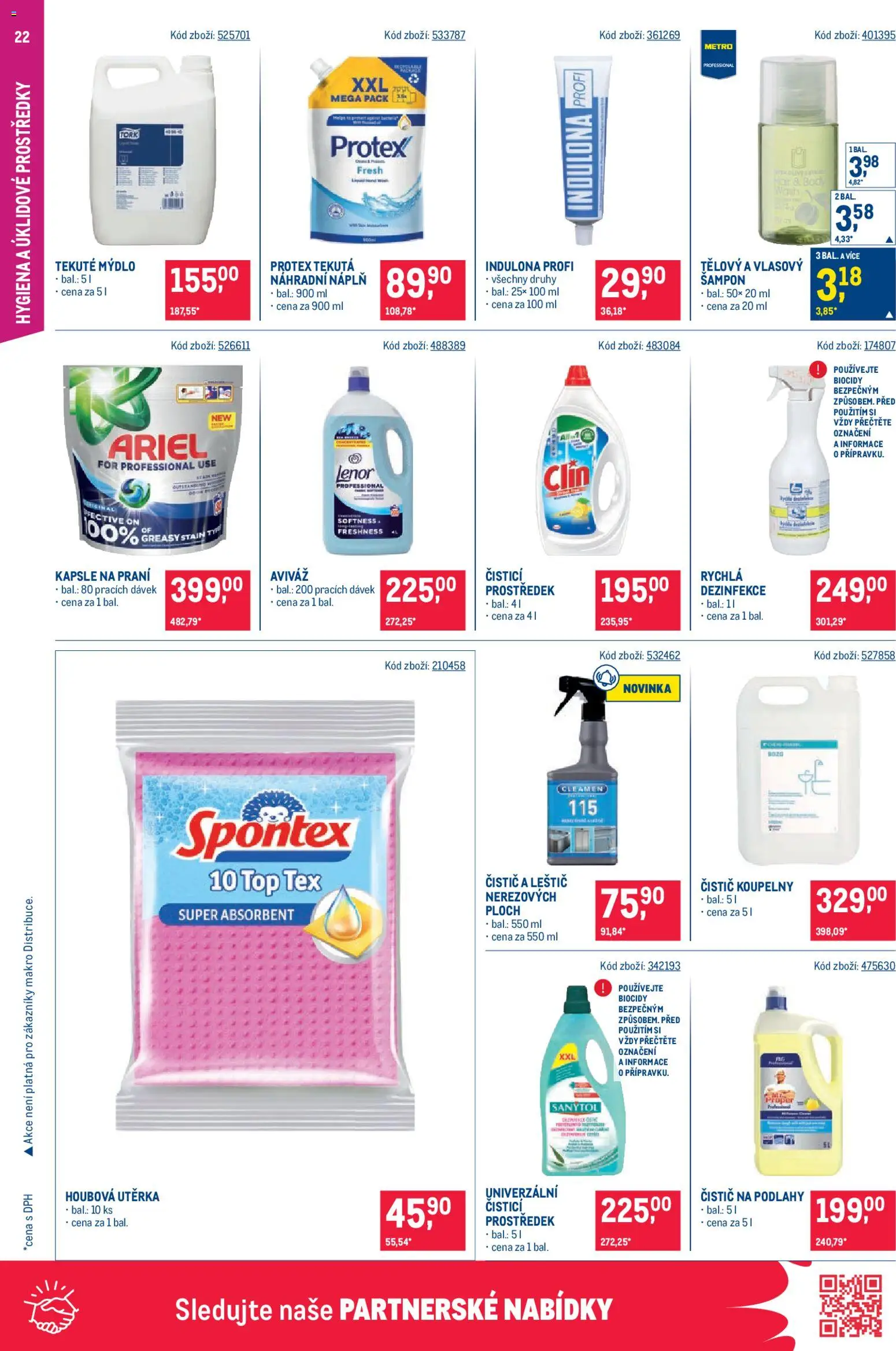 Makro leták - Gastronomie od 26.08.2026 | Strana: 22 | Produkty: Lenor, Ariel, Body, Kapsle na praní