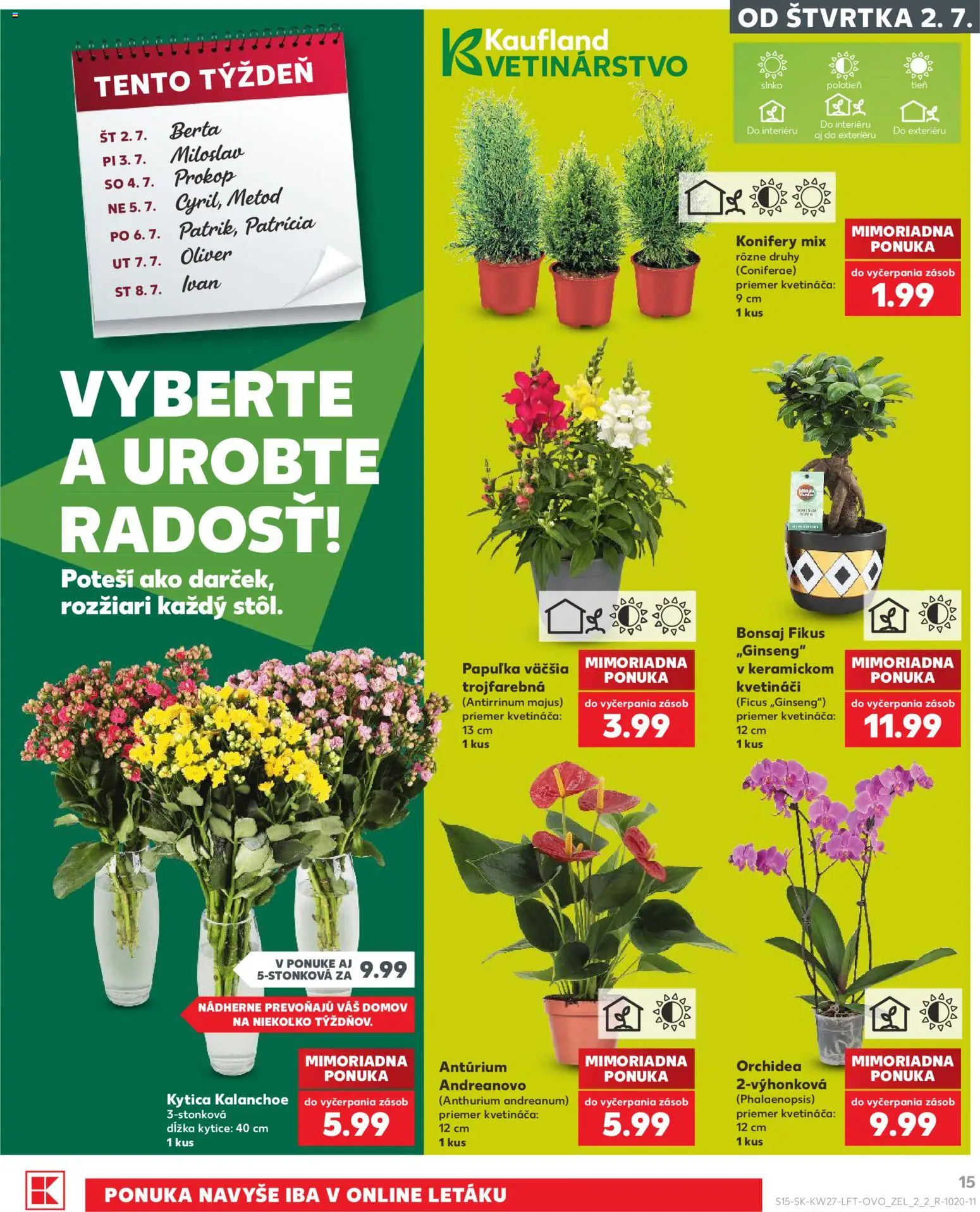 Nové Kaufland akcie – leták je platný od 02.07.2026 | Strana: 15 | Produkty: Orchidea