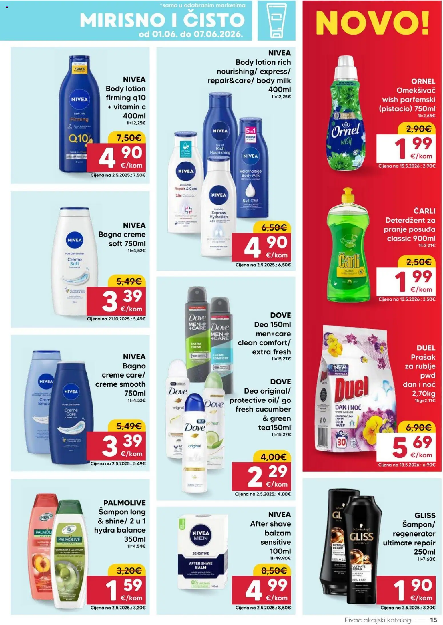 Pivac katalog | vrijedi od 01.06.2026 | Stranica: 15 | Proizvodi: Šampon, Omekšivač, Nivea, Dove