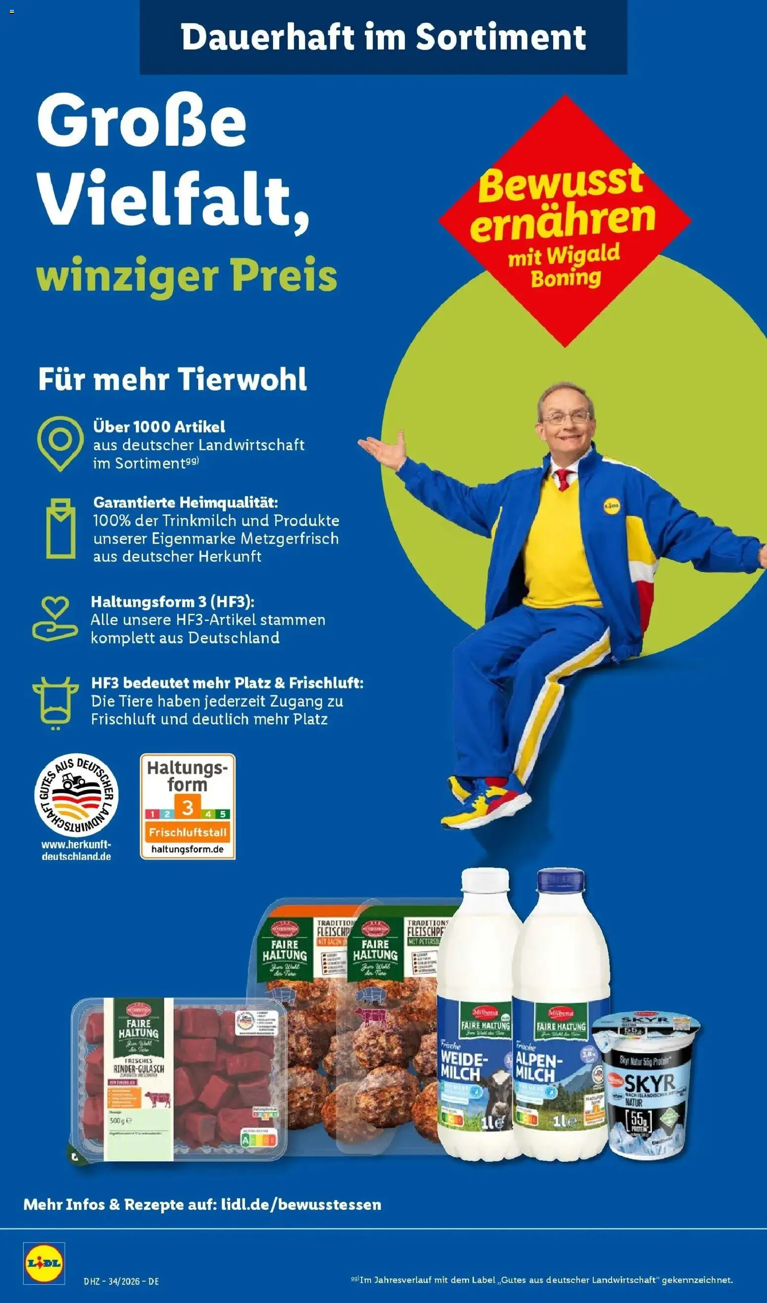 Lidl Prospekt Mühlacker (ab 17.08.2026) zum Blättern » Angebote | Seite: 6 | Produkte: Rindergulasch, Milch, Skyr, Petersilie