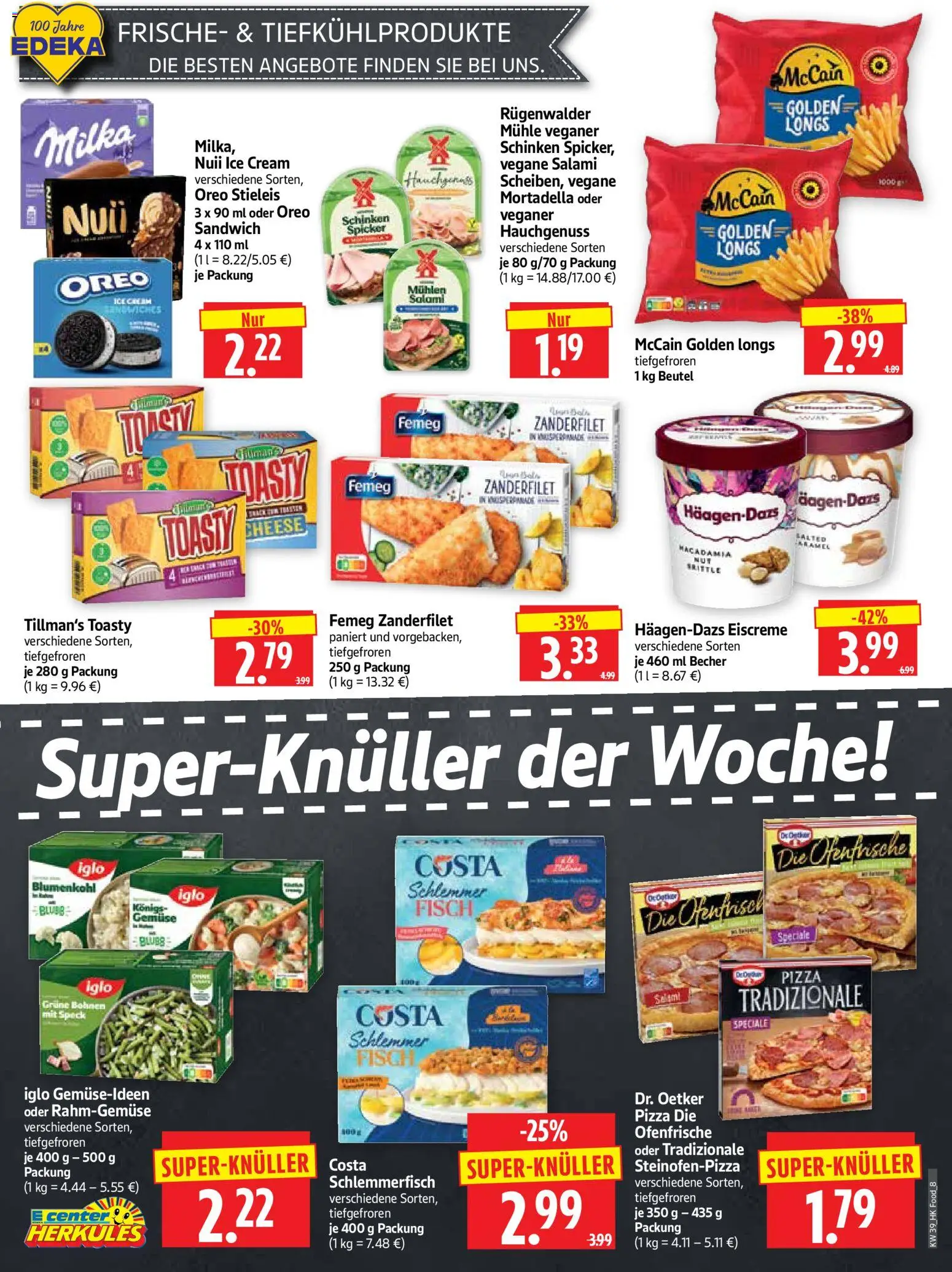 HERKULES Prospekt – gültig ab 21.09.2026 | Seite: 8 | Produkte: Blumenkohl, Salami, Schinken, Pizza