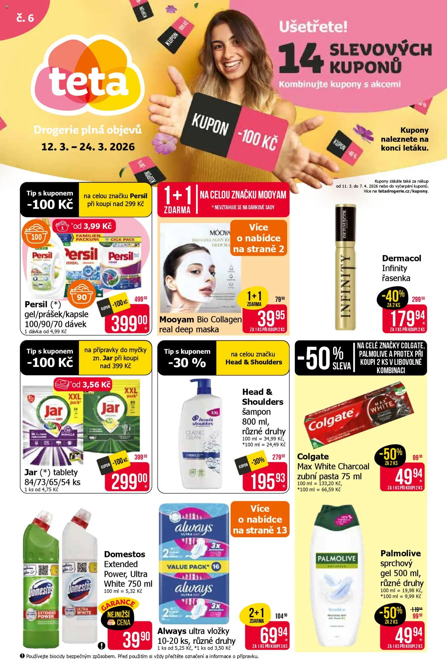 TETA Drogerie leták od 12.03.2026 | Strana: 1 | Produkty: Sprchový gel, Kapsle, Persil, Šampon