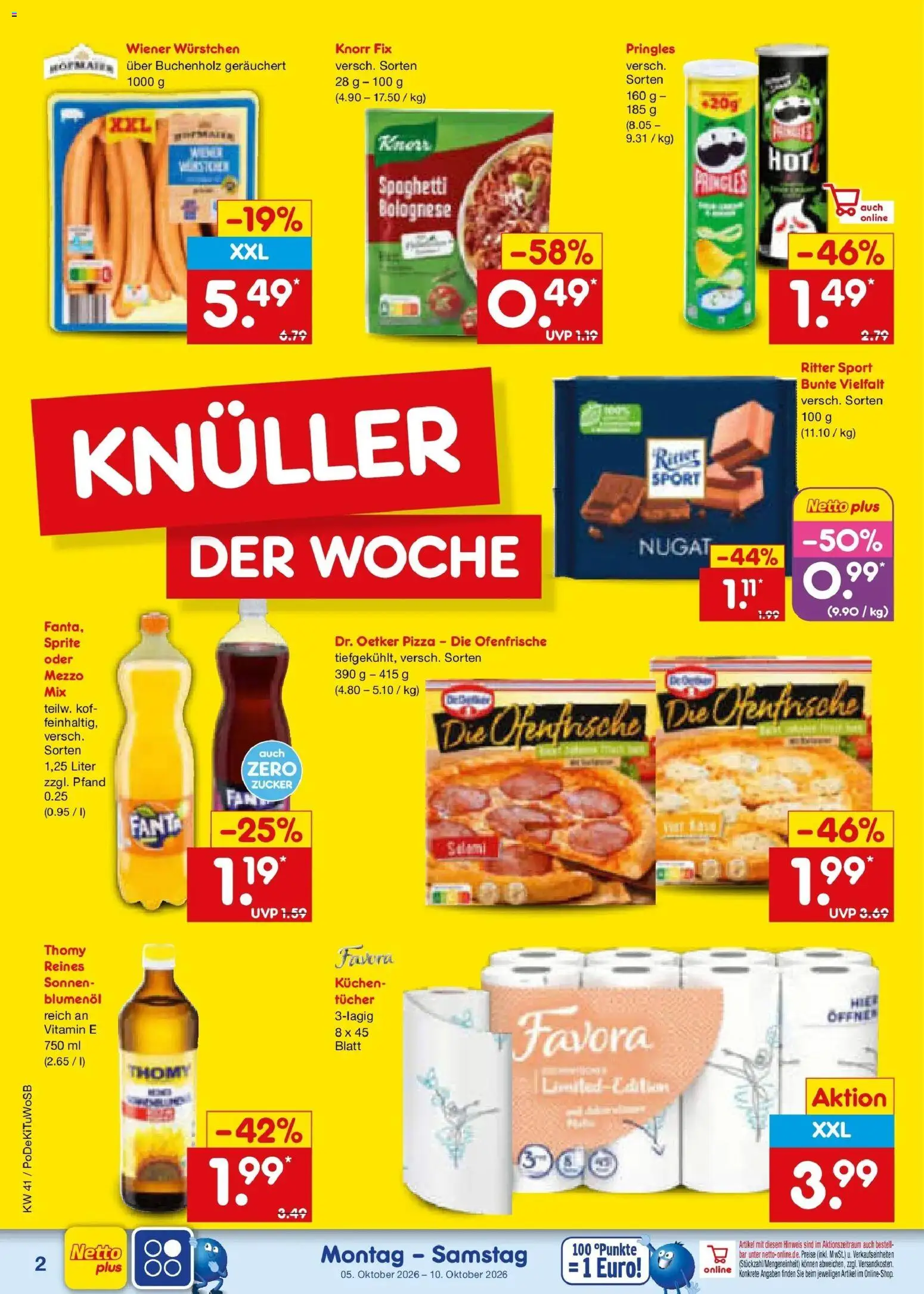 Netto Marken-Discount Prospekt Amberg (ab 05.10.2026) » Angebote | Seite: 2 | Produkte: Sprite, Spaghetti, Ritter sport, Zucker