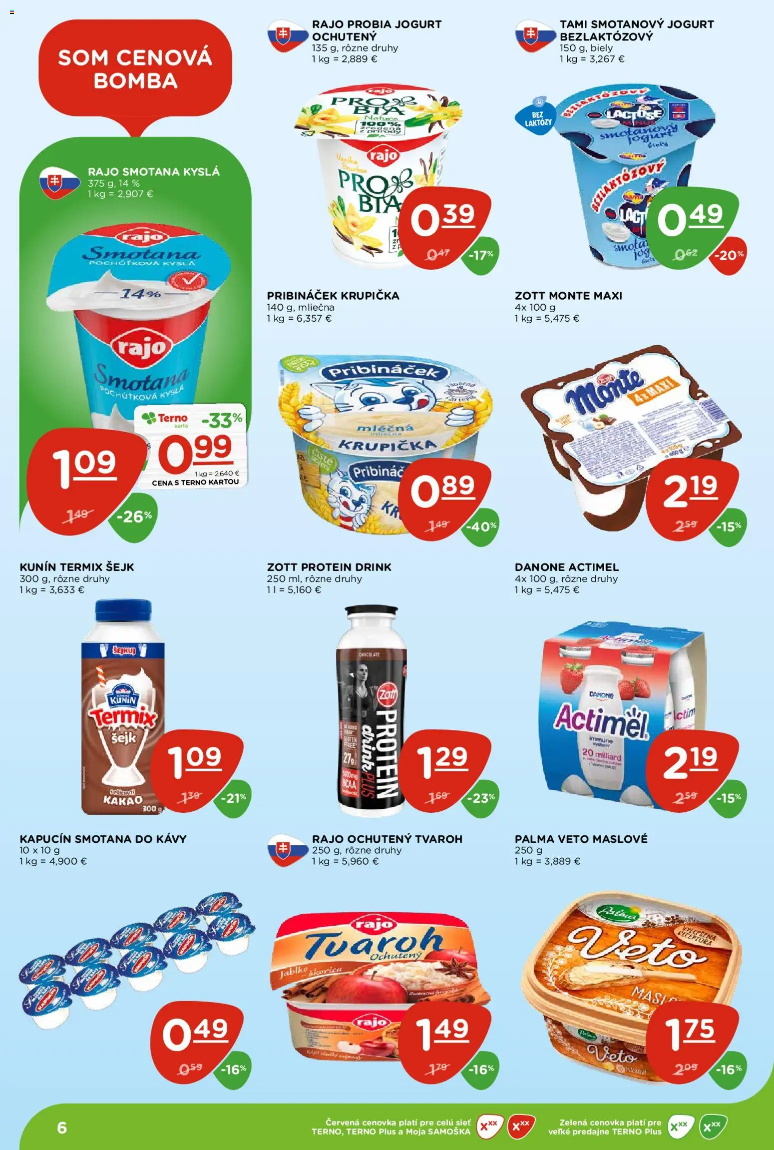 Nové Terno akcie – leták je platný od 24.09.2026 | Strana: 6 | Produkty: Jogurt, Protein, Termix, Tvaroh