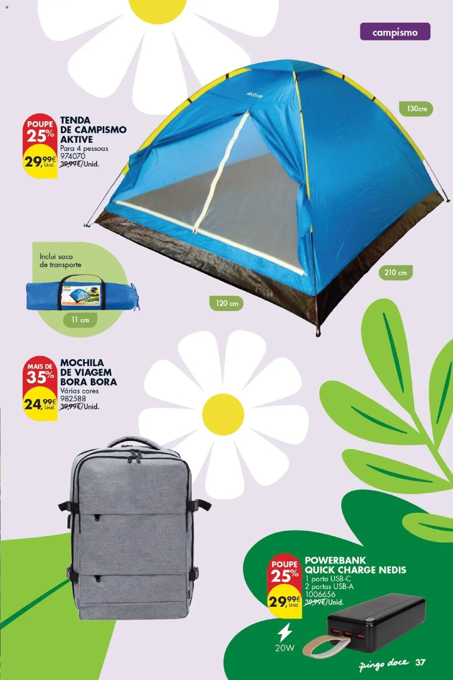 Pingo Doce Bazar Ar Livre │ válido de 05.05.2026 | Página: 39 | Produtos: Mochila, Porta, Tenda, Portas