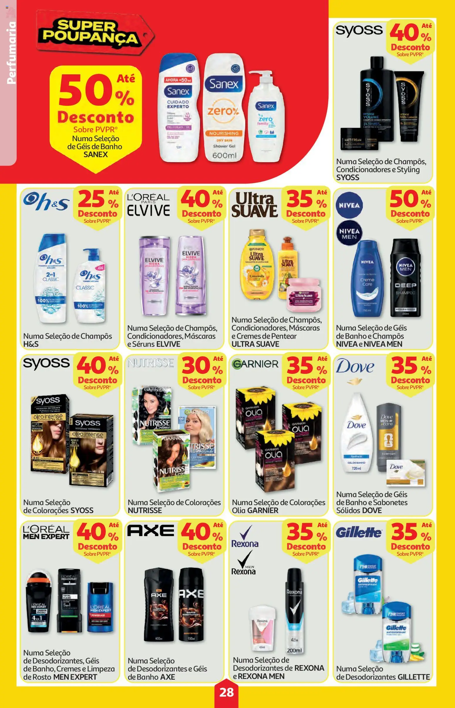 Auchan folheto │ válido de 16/07/2026 | Página: 28 | Produtos: Shampoo, Banho, Óleo, Creme