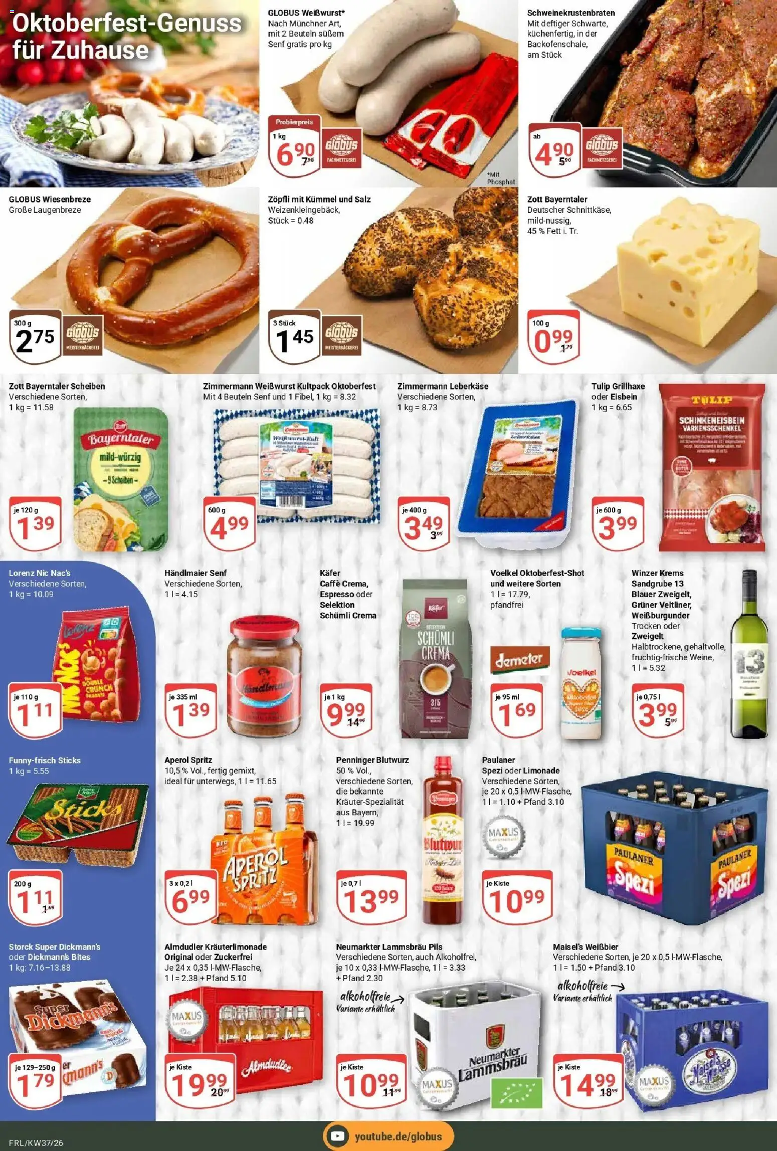 Globus Prospekt Freilassing – gültig ab 07.09.2026 | Seite: 24 | Produkte: Weißbier, Pils, Salz, Aperol