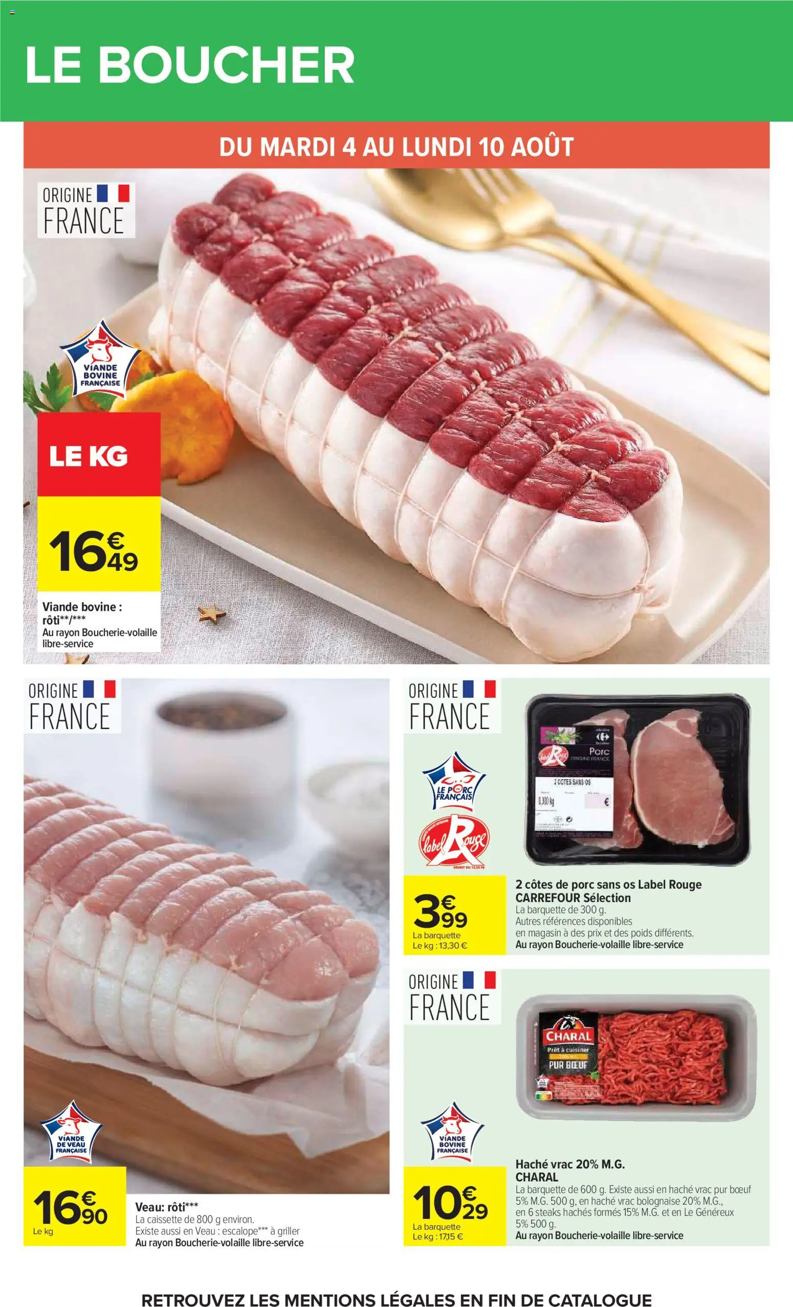 {H1} | Page: 30 | Produits: Côtes de porc, Poids, Veau roti, Viande
