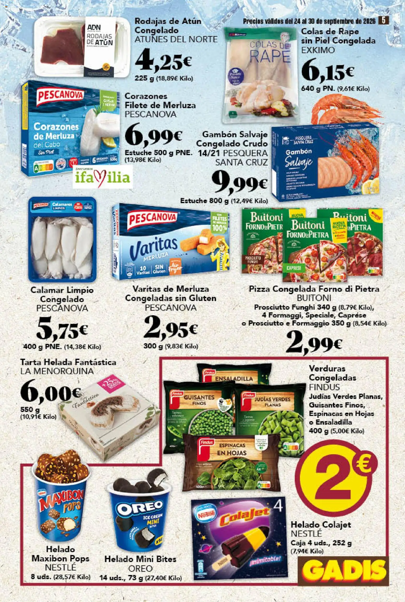 Gadis folleto │ válido desde el 24/09/2026 | Página: 5 | Productos: Oreo, Tarta, Judías, Pizza congelada