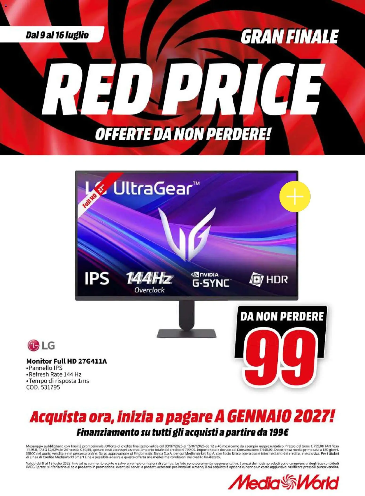 Volantino Media World del 09/07/2026 | Pagina: 45 | Prodotti: Monitor