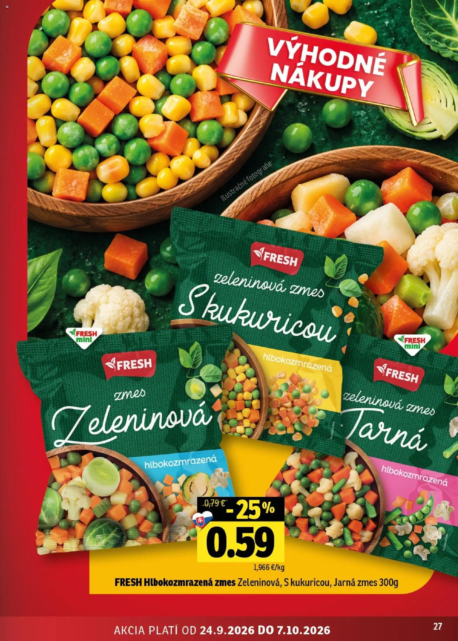 Nové Fresh akcie – leták je platný od 24.09.2026 | Strana: 27 | Produkty: Zeleninová zmes