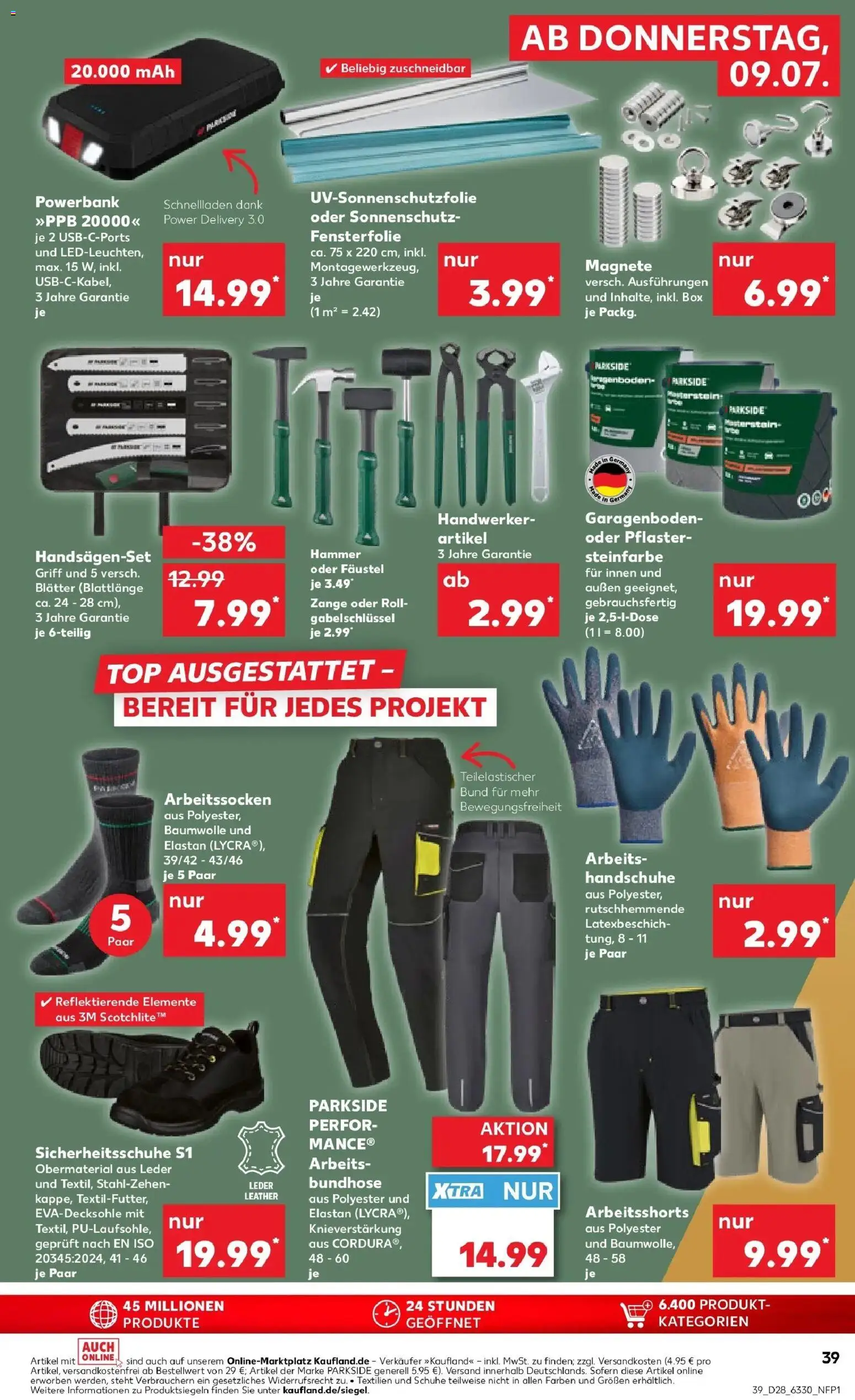 Kaufland Prospekt Rheda-Wiedenbrück – gültig ab 09.07.2026 | Seite: 39 | Produkte: Top, Box, Handschuhe, Powerbank