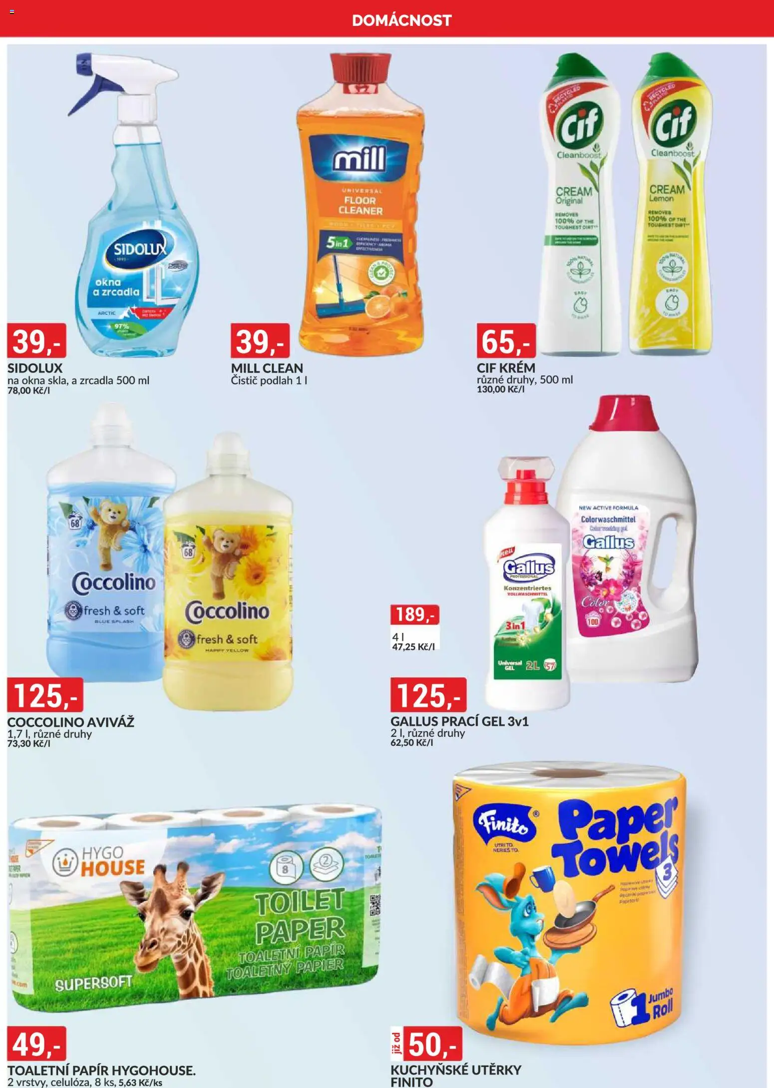 BAUMAX leták od 01.07.2026 | Strana: 57 | Produkty: Toaletní papír, Čistič podlah, Cif, Sidolux