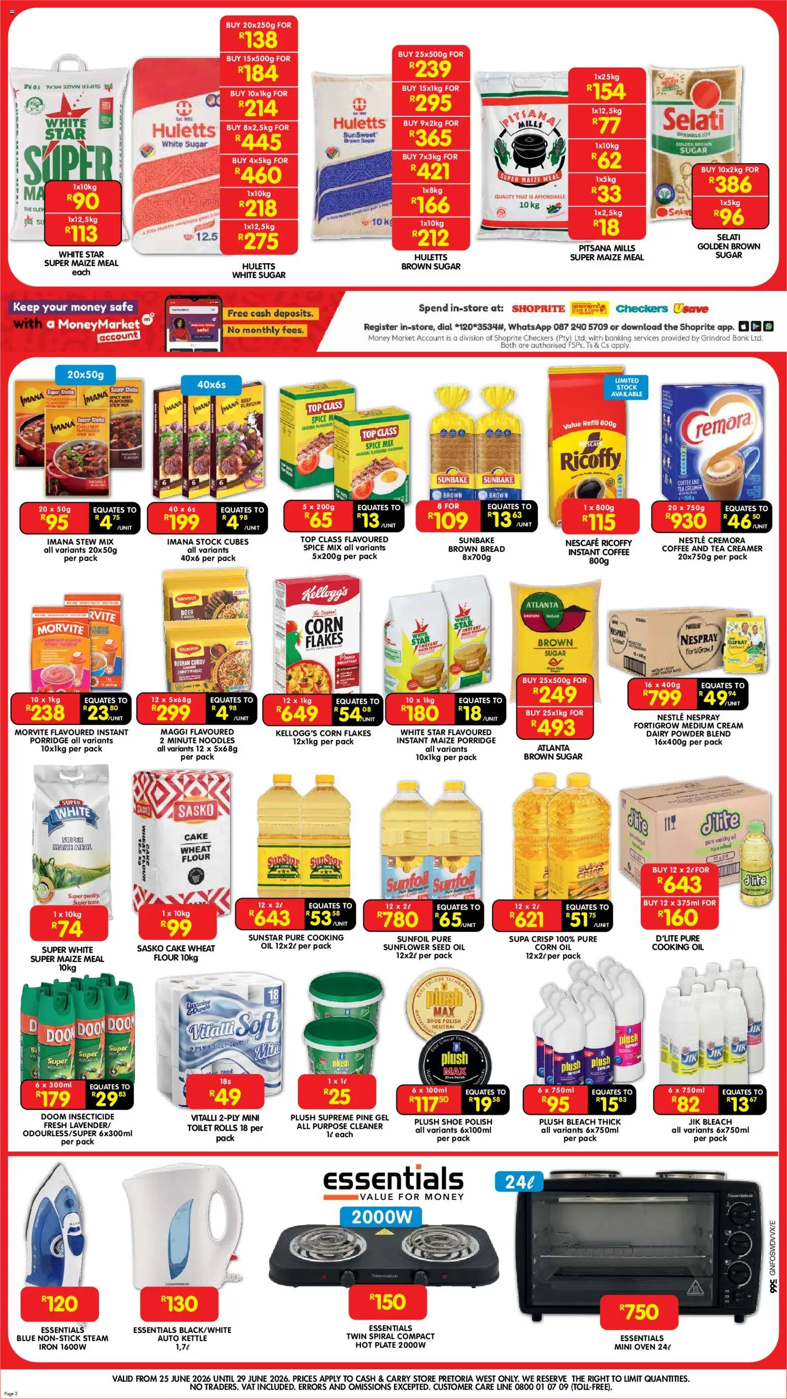New Shoprite catalogue – valid from 25/06/2026 | Page: 2 | Products: Plate, Bread, Tea, Stock