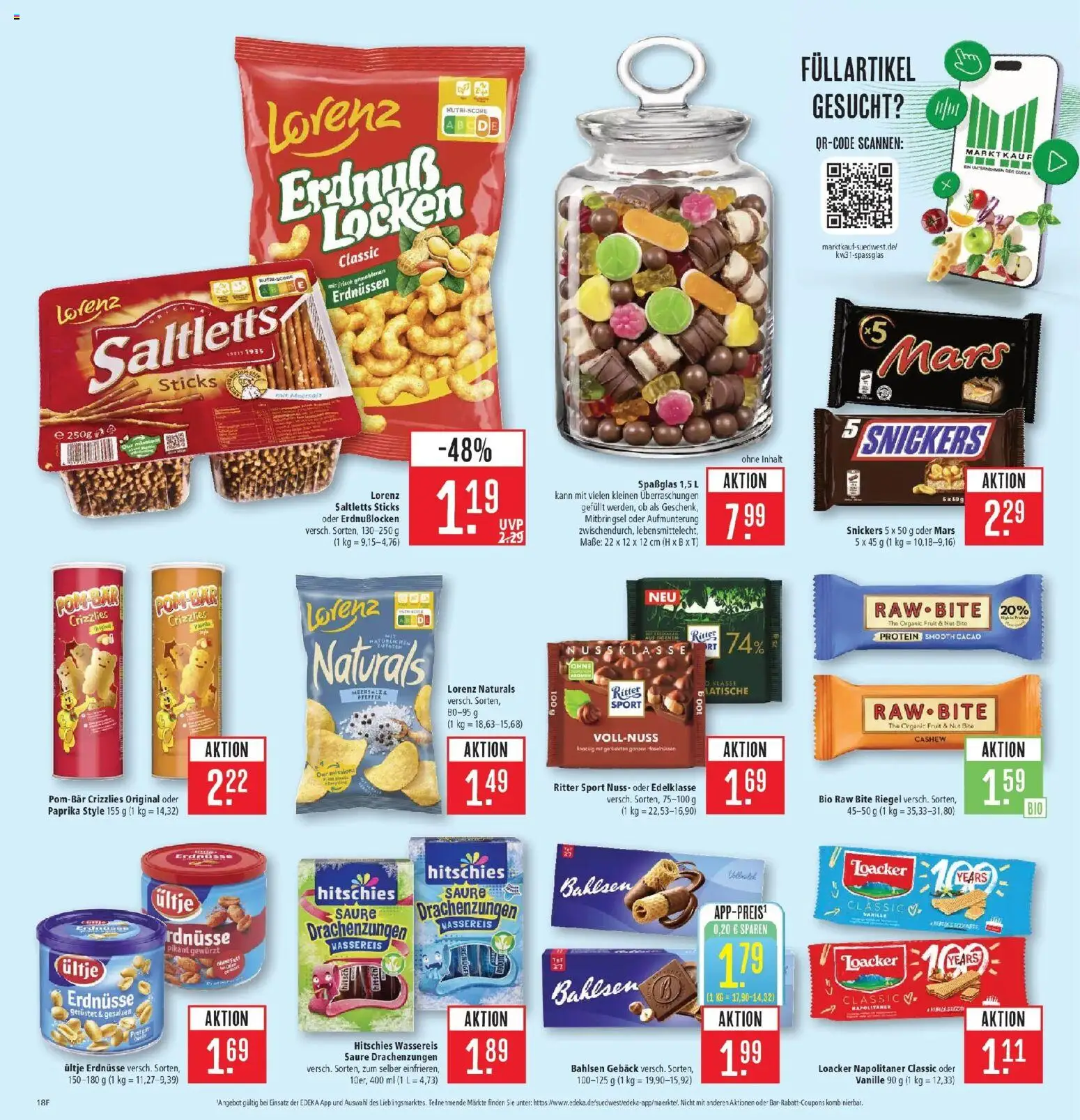 Marktkauf Prospekt Heidenheim – gültig ab 27.07.2026 | Seite: 26 | Produkte: Erdnüsse, Ritter sport, Snickers, Mars