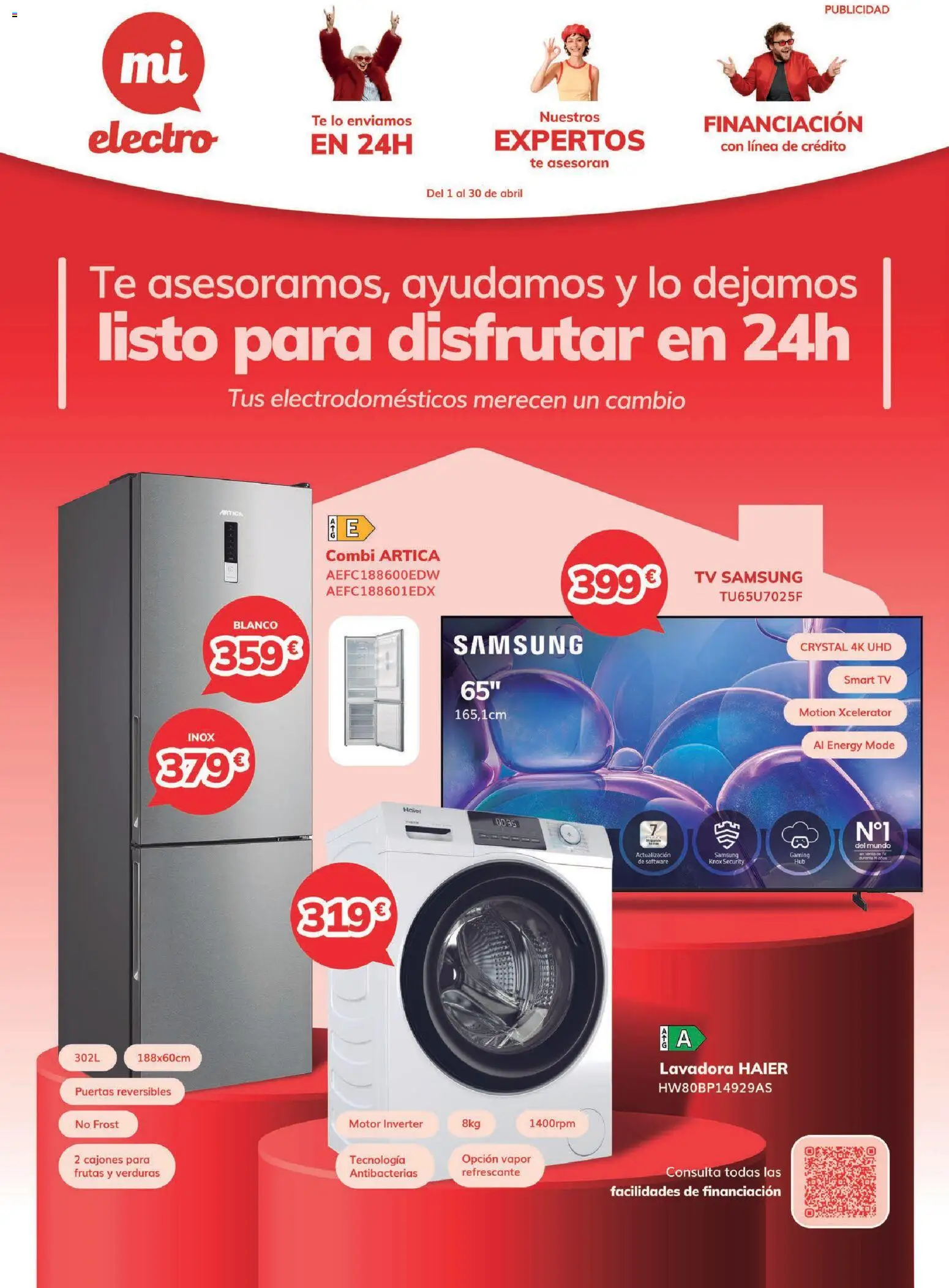Mi Electro folleto │ válido desde el 01.04.2026 | Página: 1 | Productos: Té, Lavadora, Combi