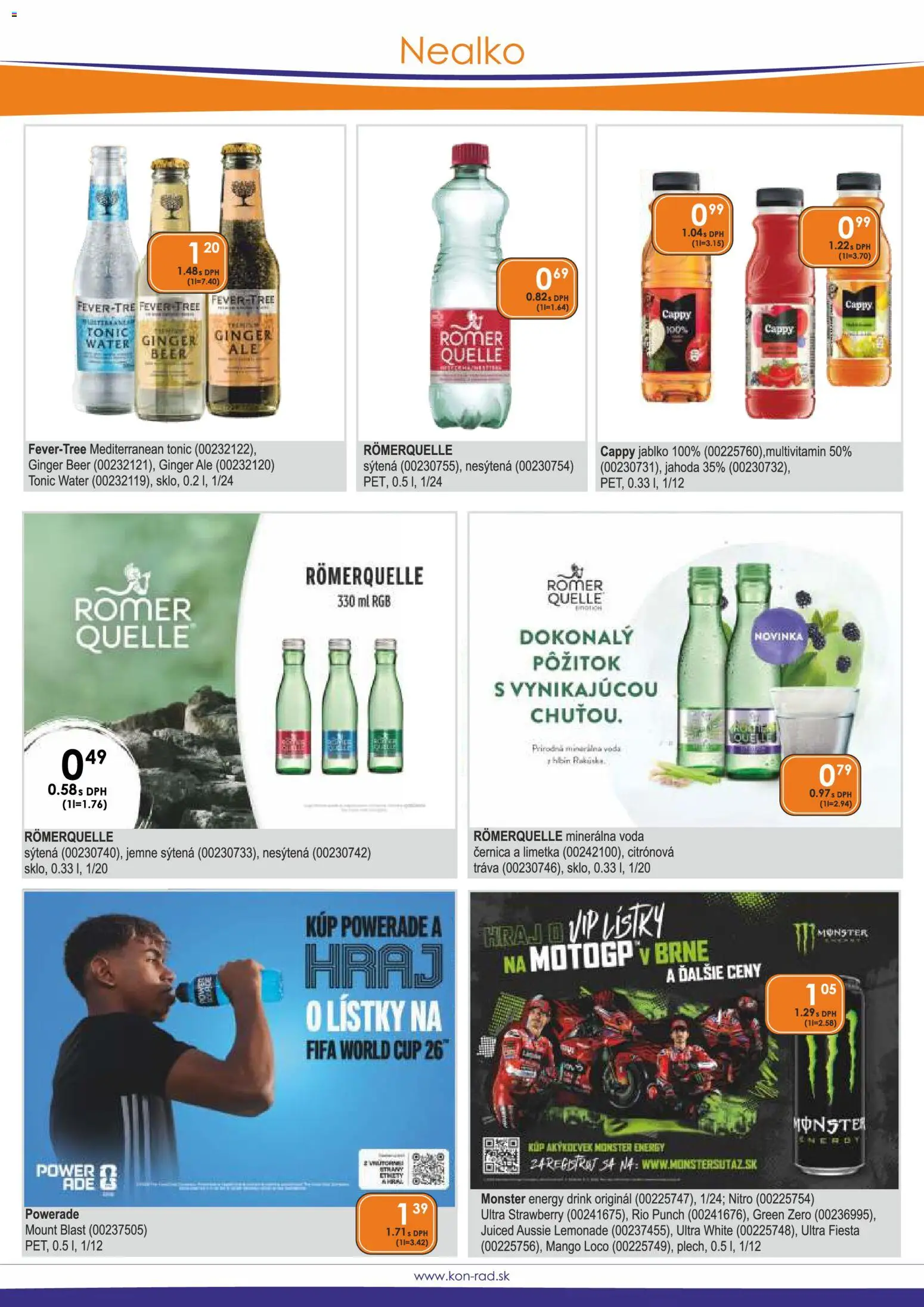 Nové KON - RAD akcie – leták je platný od 01.06.2026 | Strana: 32 | Produkty: Limetka, Voda, Minerálna voda, Mango