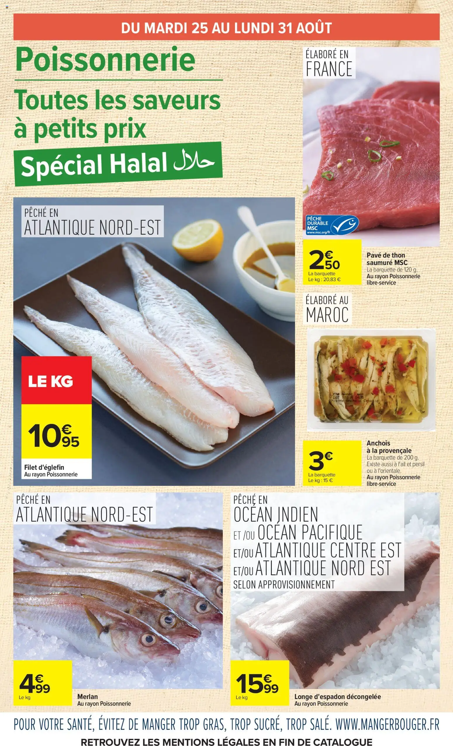 {H1} | Page: 5 | Produits: Steak, Persil, Anchois, Thon