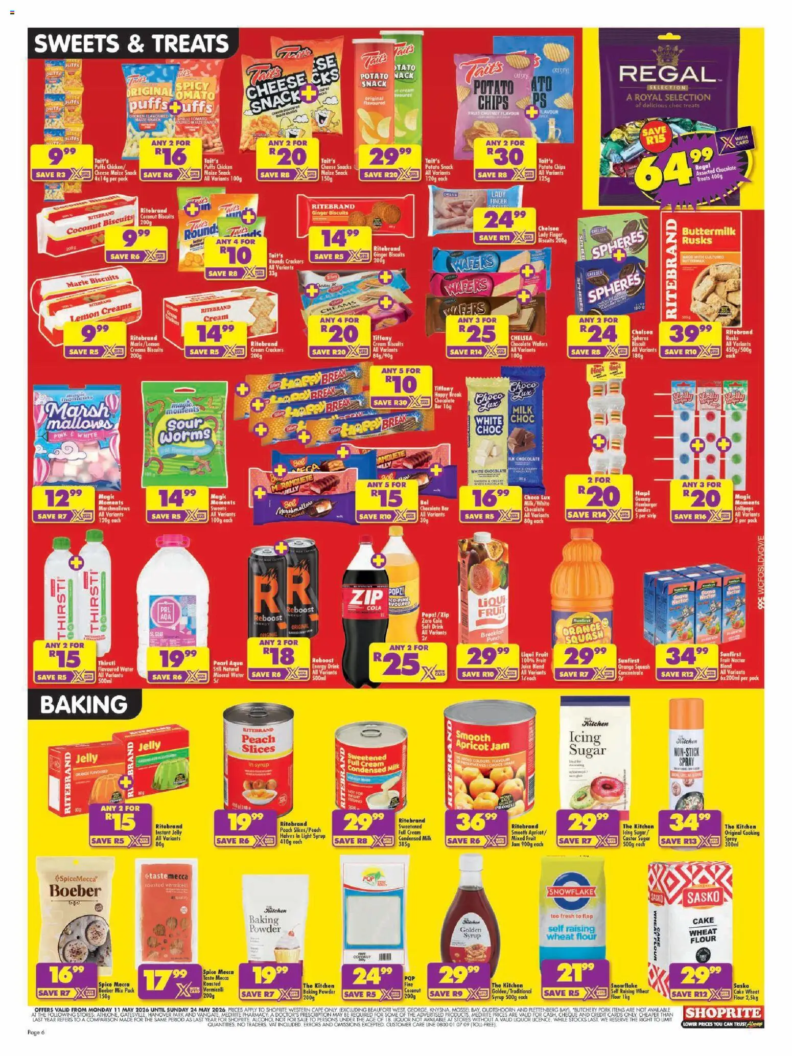 New Shoprite catalogue – valid from 11.05.2026 | Page: 6 | Products: Flour, Milk, Rusks, Sugar