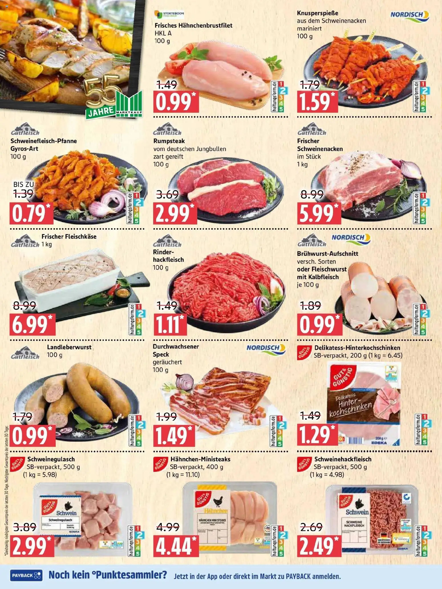 Marktkauf Prospekt Prenzlau (ab 17.08.2026) » Angebote online | Seite: 2 | Produkte: Schweinegulasch, Rumpsteak, Schweinenacken, Hackfleisch