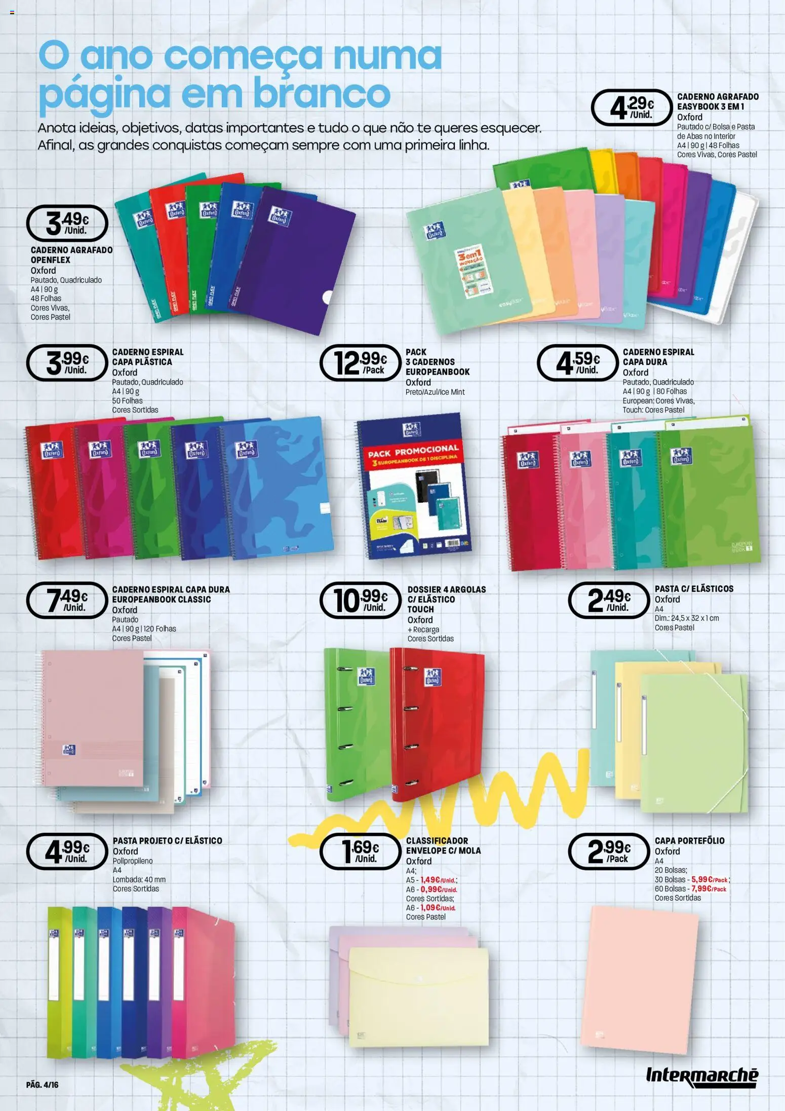 Intermarché Especial Regresso às Aulas │ válido de 20/08/2026 | Página: 4 | Produtos: Caderno, Bolsa, Cadernos