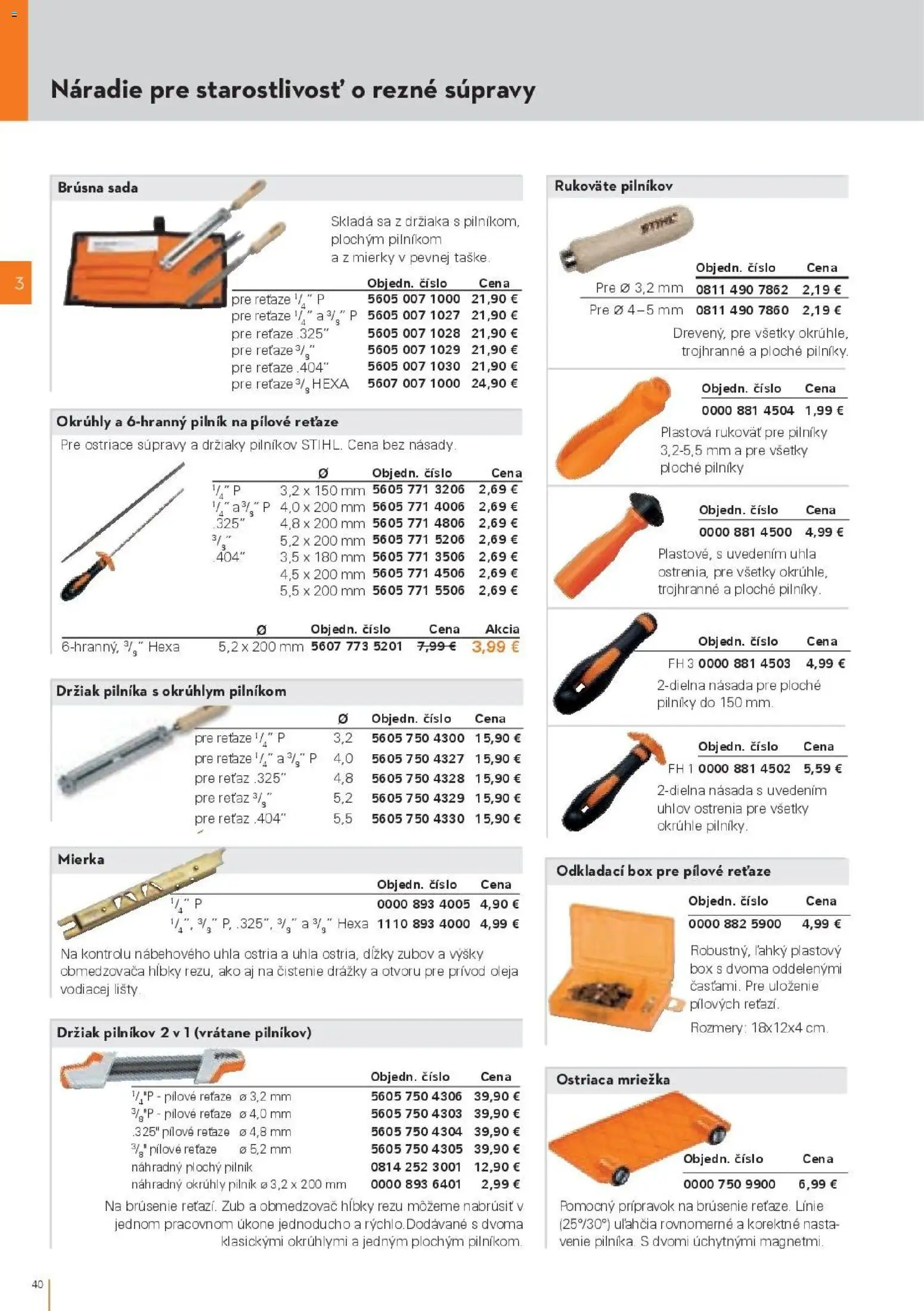 Nové STIHL akcie – leták je platný od 19.08.2026 | Strana: 40 | Produkty: Náradie, Rezne