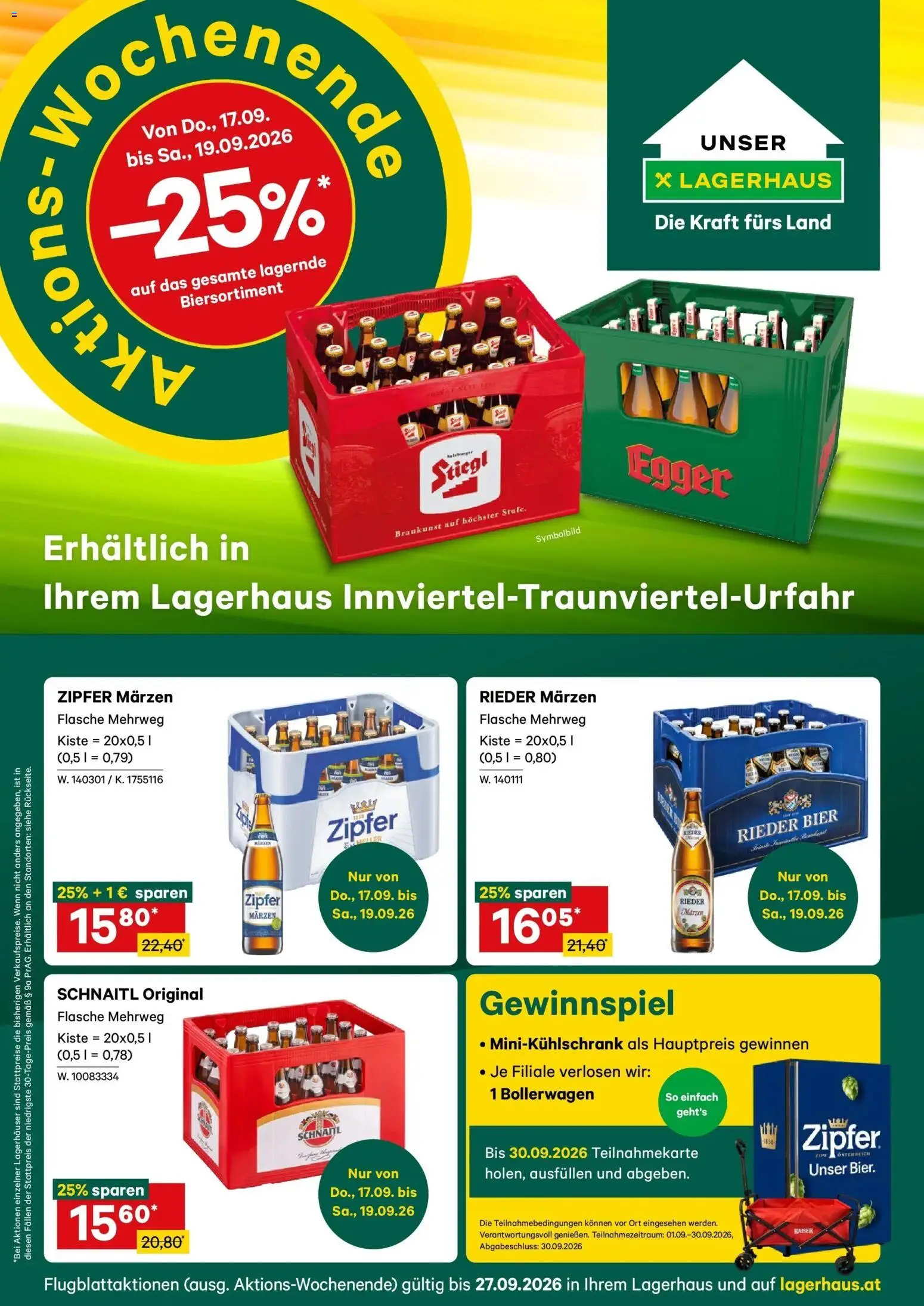 Lagerhaus - Wochen Angebote gültig ab 14.09.2026 | Seite: 1 | Produkte: Bier