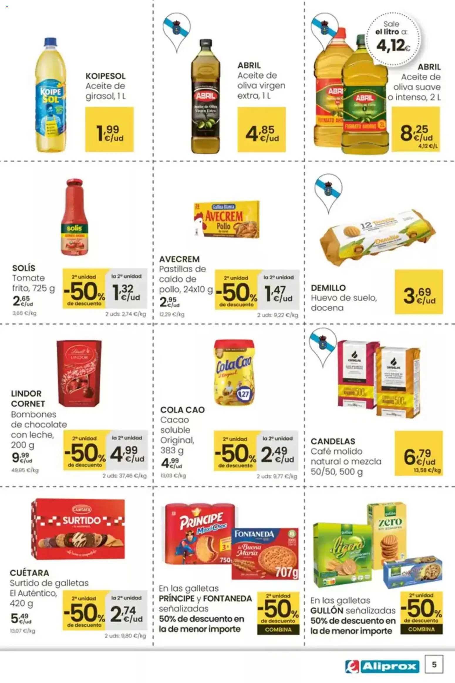 Eroski Aliprox  │ válido desde el 16.04.2026 | Página: 5 | Productos: Aceite, Café, Café molido, Galletas