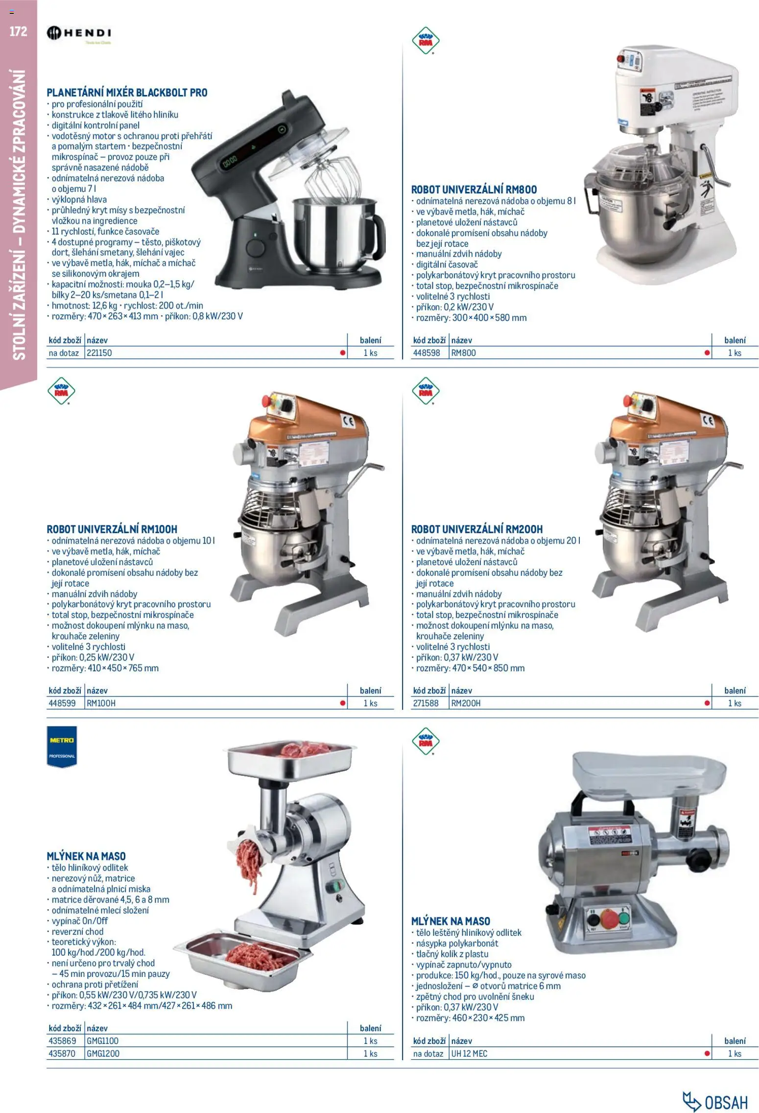 Makro leták - Gastro vybavení a zařízení od 01.02.2026 | Strana: 172 | Produkty: Vypínač, Miska, Robot, Maso