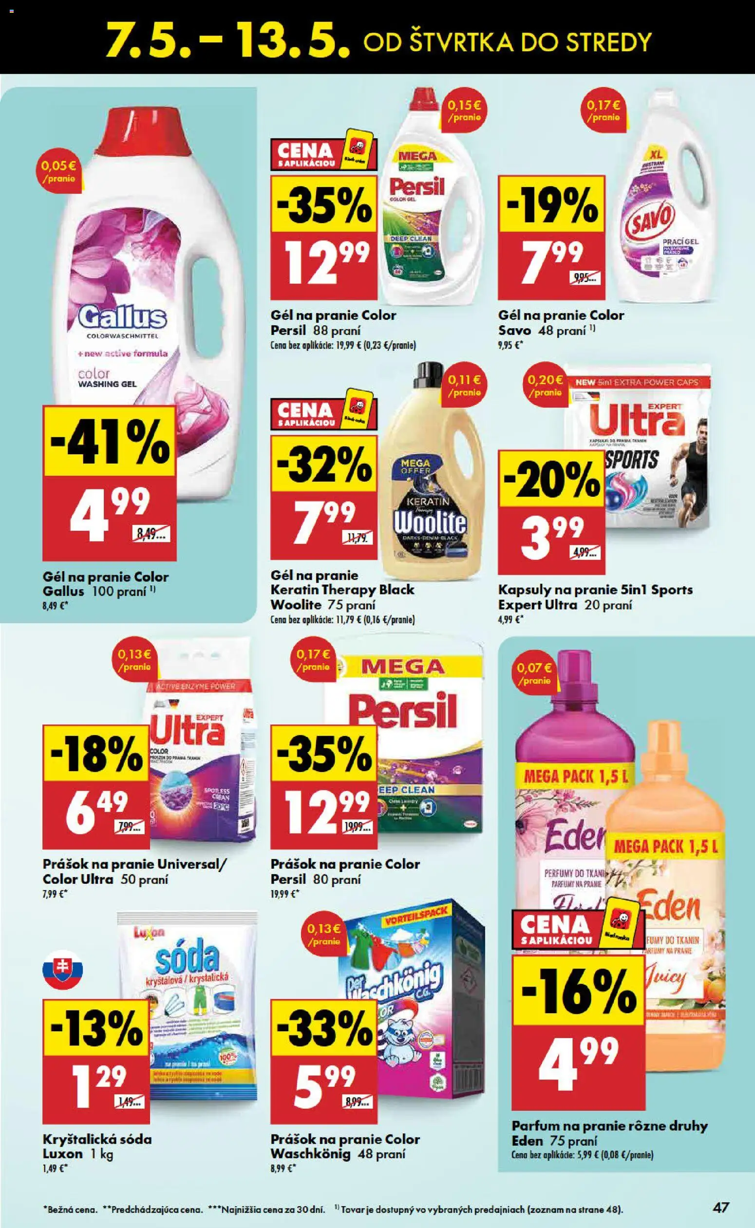 Nové Biedronka akcie – leták je platný od 07.05.2026 | Strana: 47 | Produkty: Persil, Woolite, Prášok na pranie, Med