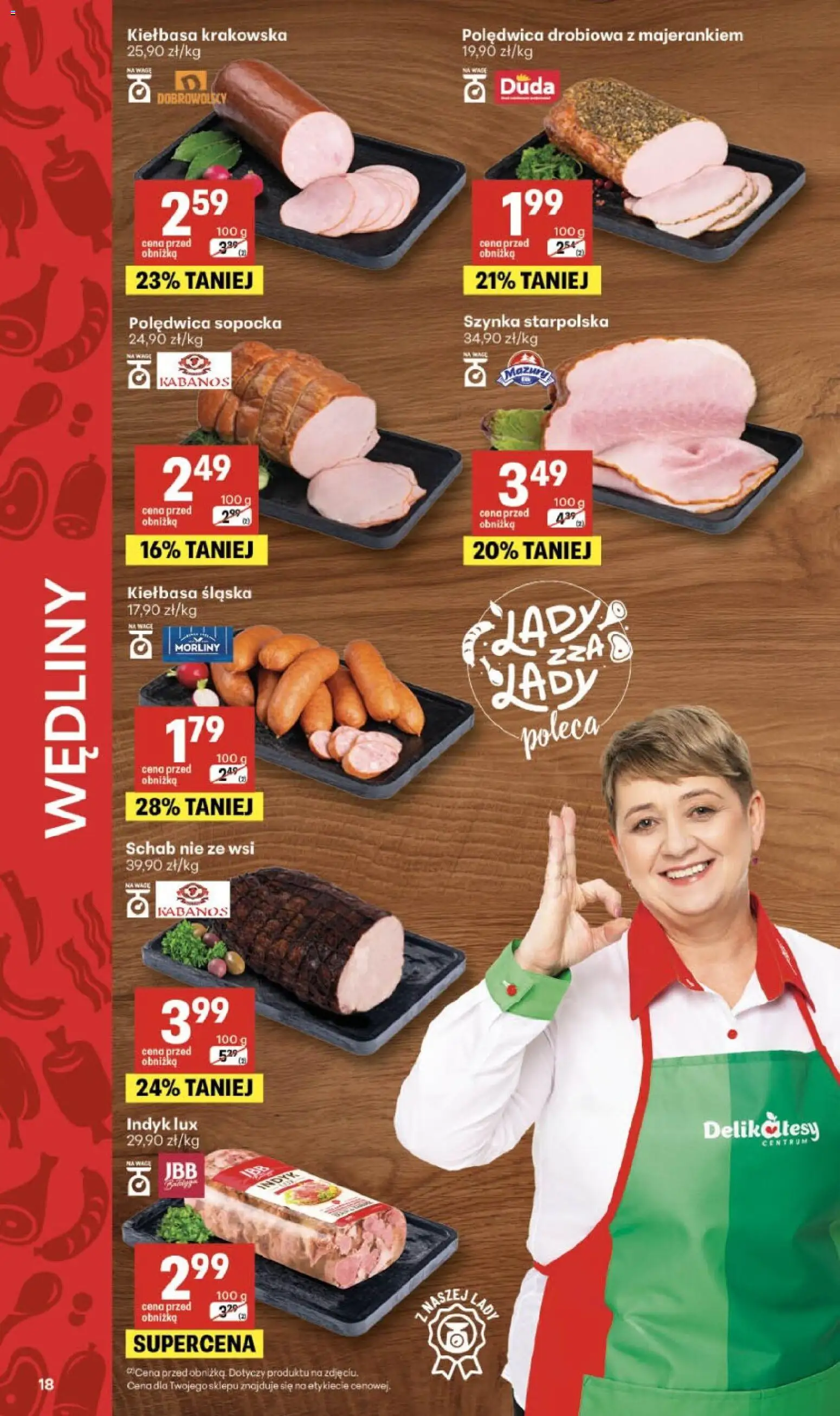 Delikatesy Centrum gazetka od 10.09.2026 | Strona: 18 | Produkty: Kiełbasa, Schab, Kiełbasa śląska, Wędliny