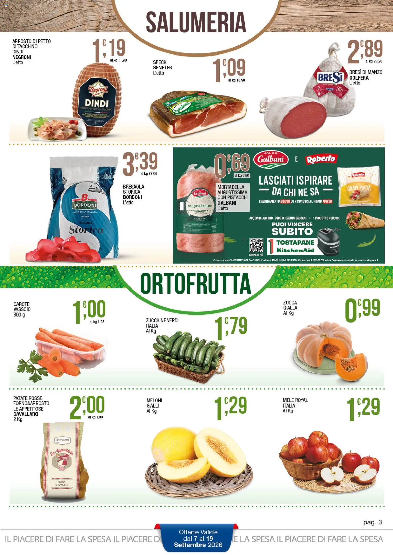 Volantino Sidis del 07/09/2026 | Pagina: 3 | Prodotti: Manzo, Patate, Tacchino, Zucchine