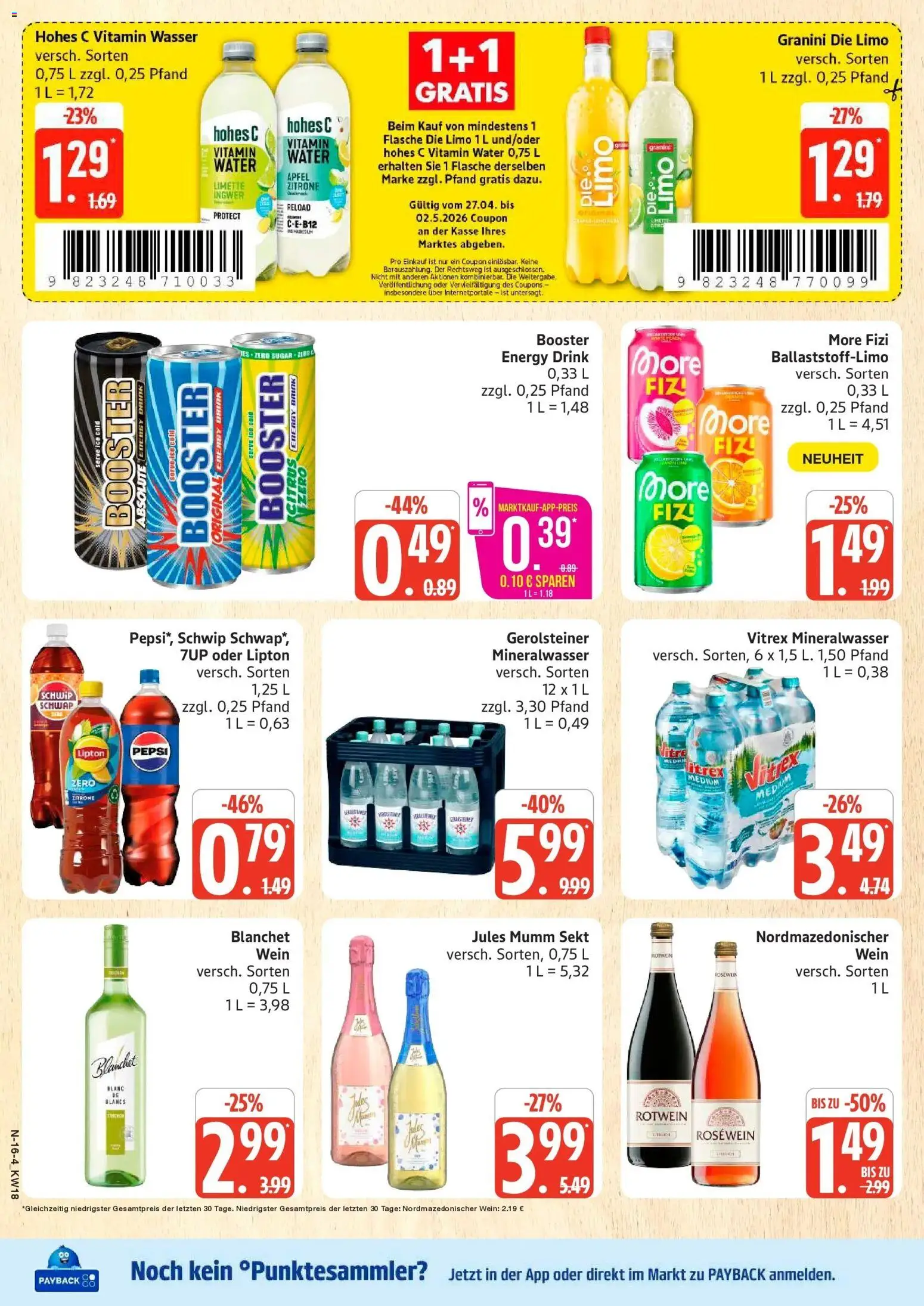Marktkauf Prospekt Neuenkirchen	 – gültig ab 27.04.2026 | Seite: 16 | Produkte: Energy, Sekt, Limette, Wein