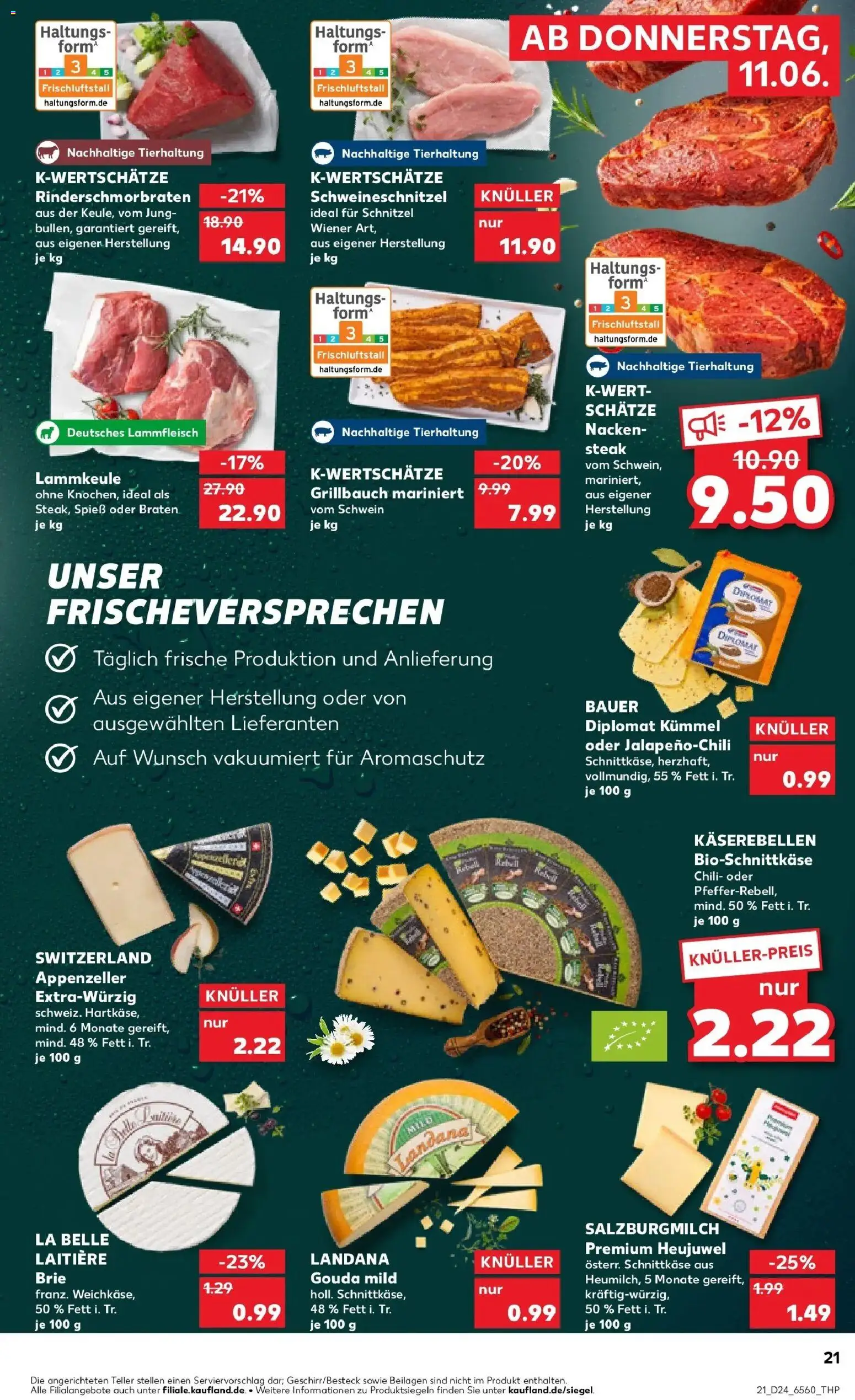 Kaufland Prospekt Stolberg – gültig ab 11.06.2026 | Seite: 21 | Produkte: Lammkeule, Gouda, Schnitzel, Chili