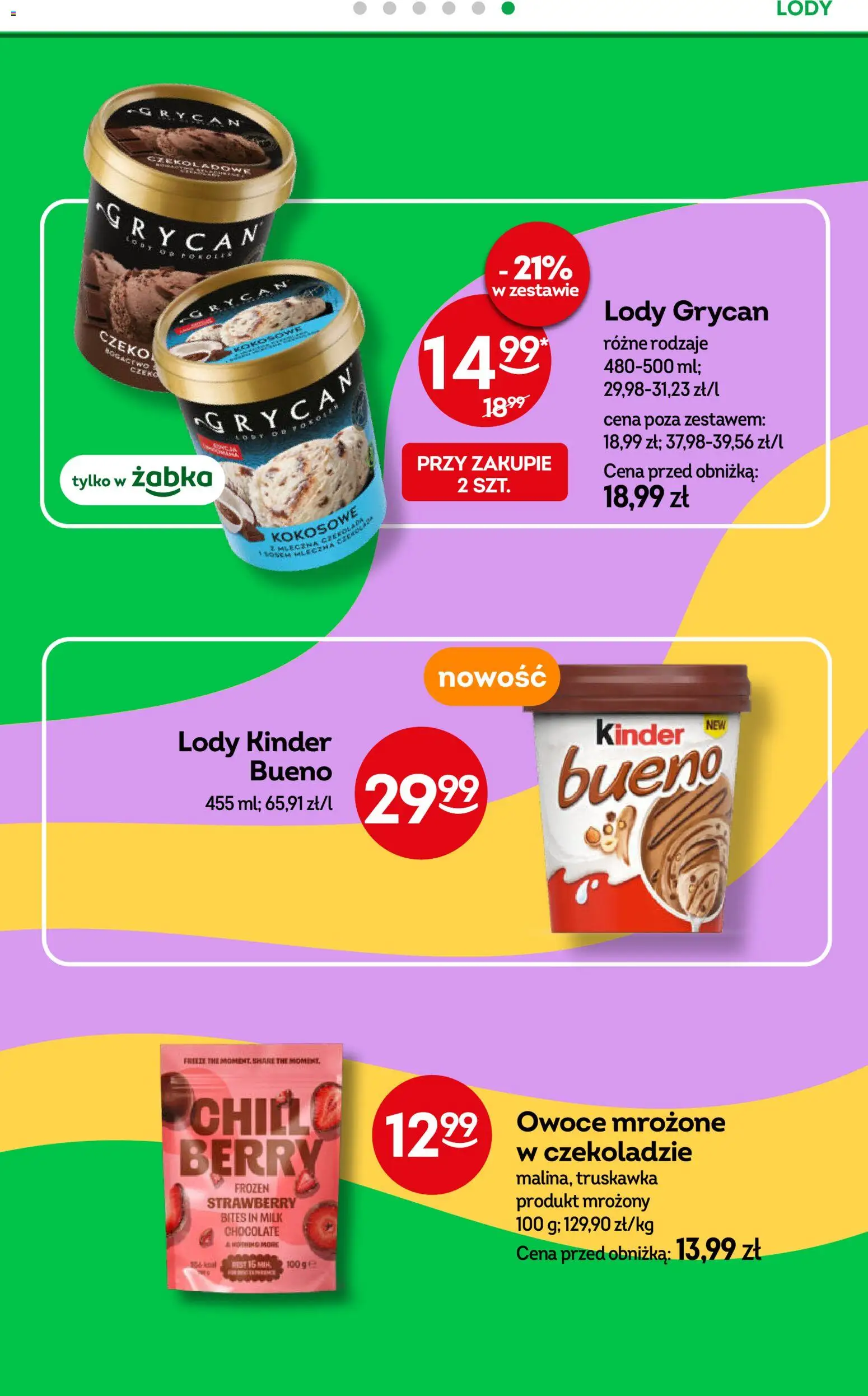 Żabka gazetka od 15.07.2026 | Strona: 43 | Produkty: Lody Grycan, Grycan, Lody, Owoce
